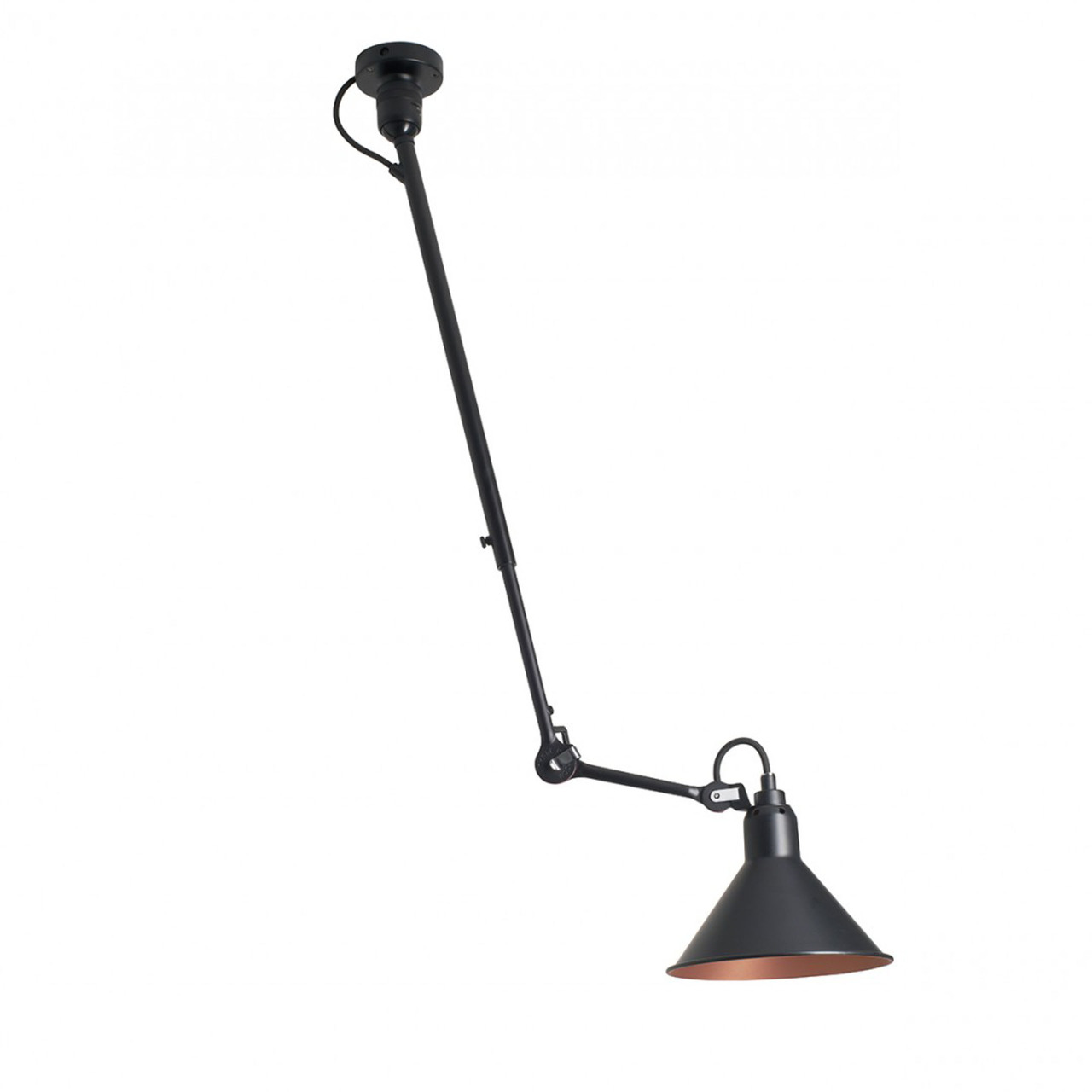 DCW Éditions Kegelförmige 'Lampe Gras N°302'   Schwarz-Schwarz-Kupfer,  Kegelförmig