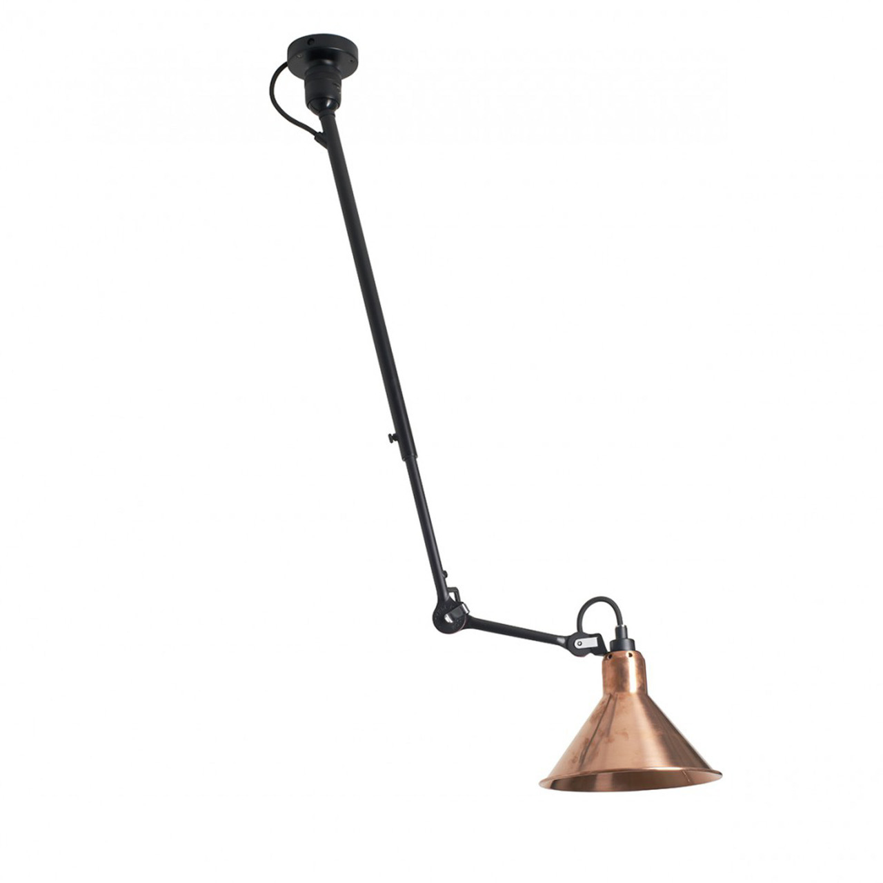 DCW Éditions Kegelförmige 'Lampe Gras N°302'   Schwarz-Kupfer-Roh,  Kegelförmig