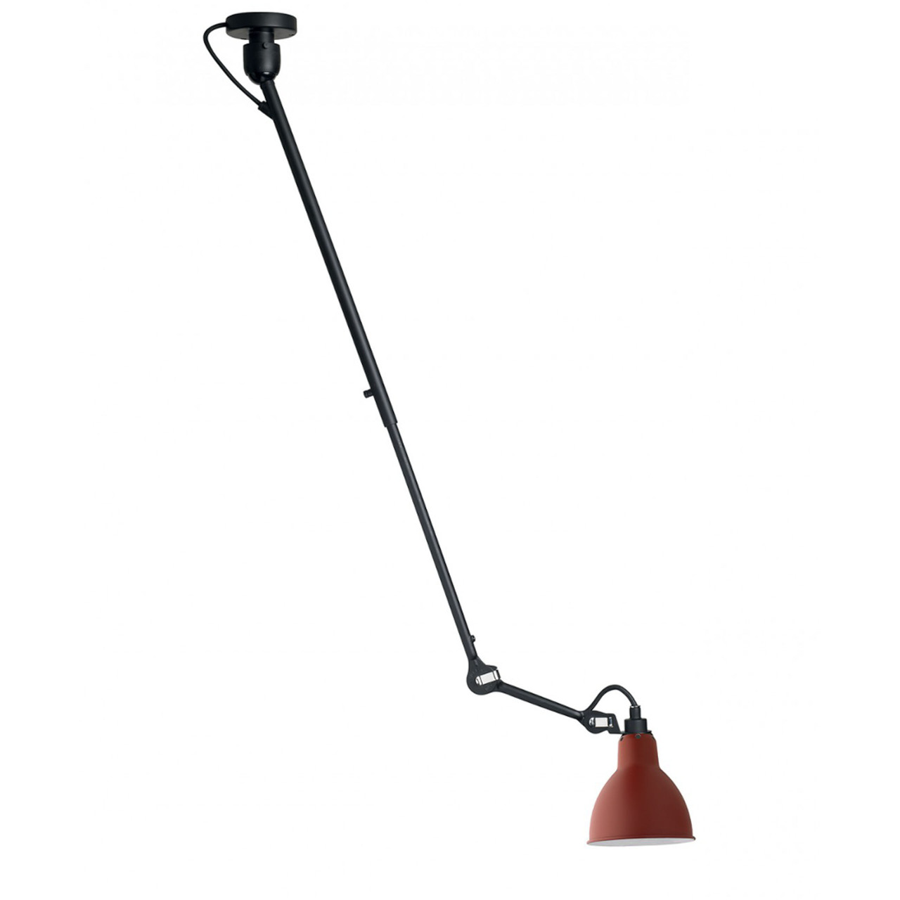 DCW Éditions Runde 'Lampe Gras N°302'  Schwarz-Rot,  Rund