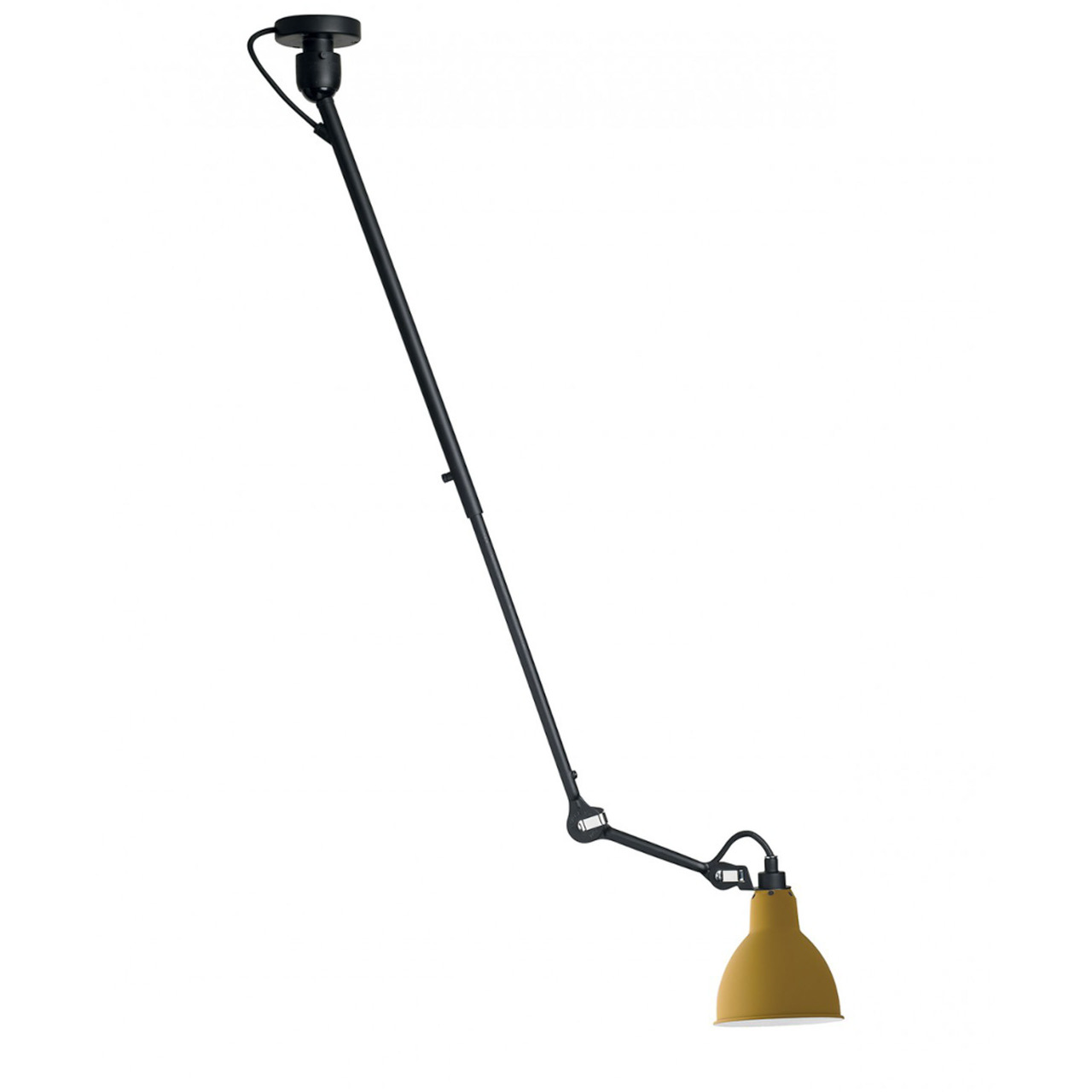 DCW Éditions Runde 'Lampe Gras N°302'  Schwarz-Gelb,  Rund