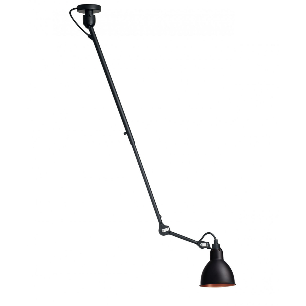 DCW Éditions Runde 'Lampe Gras N°302'  Schwarz-Schwarz-Kupfer,  Rund