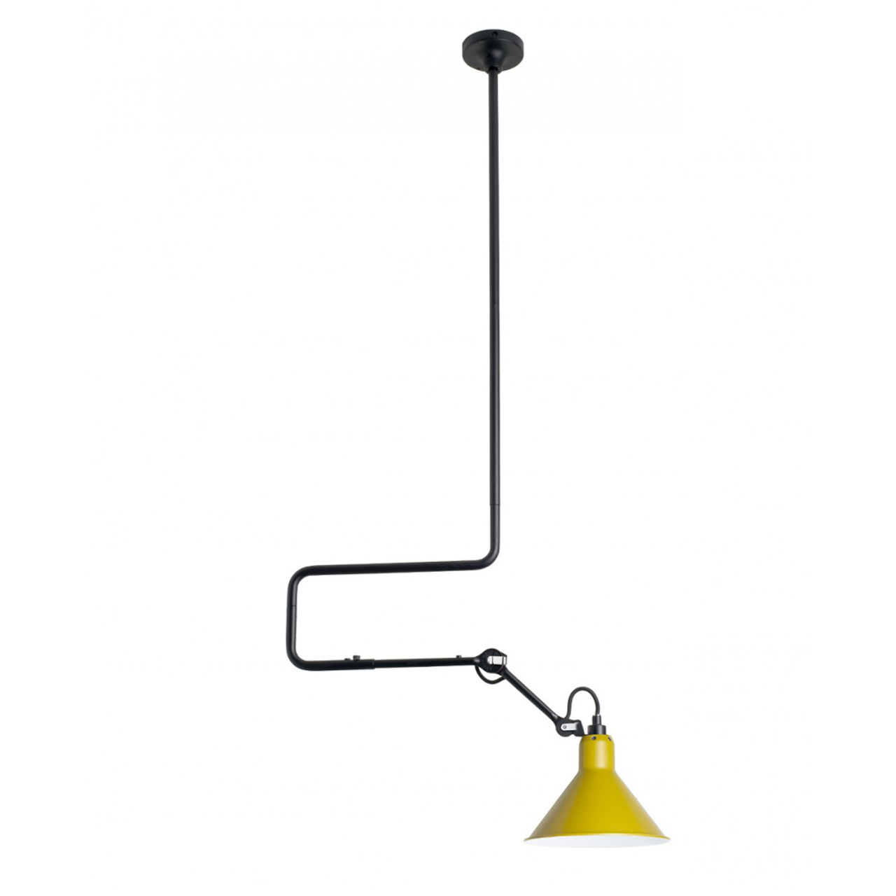DCW Éditions Kegelförmige Pendelleuchte 'Lampe Gras N°312'  Schwarz-Gelb,  Kegelförmig