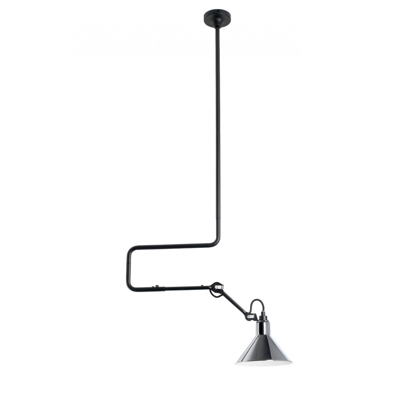 DCW Éditions Kegelförmige Pendelleuchte 'Lampe Gras N°312'  Schwarz-Chrom,  Kegelförmig