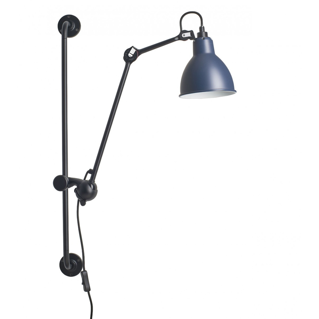 DCW Éditions Runde Wandleuchte 'Lampe Gras N°210'  Schwarz-Blau,  Rund