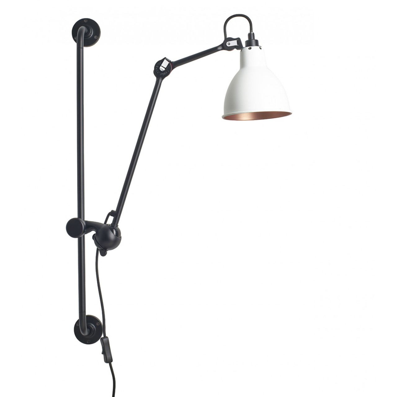 DCW Éditions Runde Wandleuchte 'Lampe Gras N°210'  Schwarz-Kupfer,  Rund