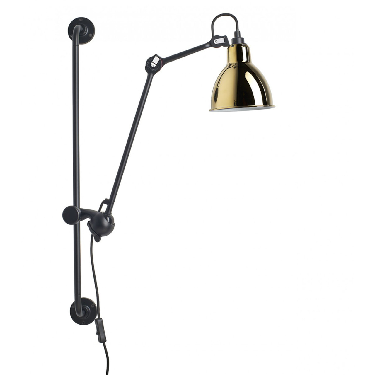 DCW Éditions Runde Wandleuchte 'Lampe Gras N°210'  Schwarz-Gold,  Rund