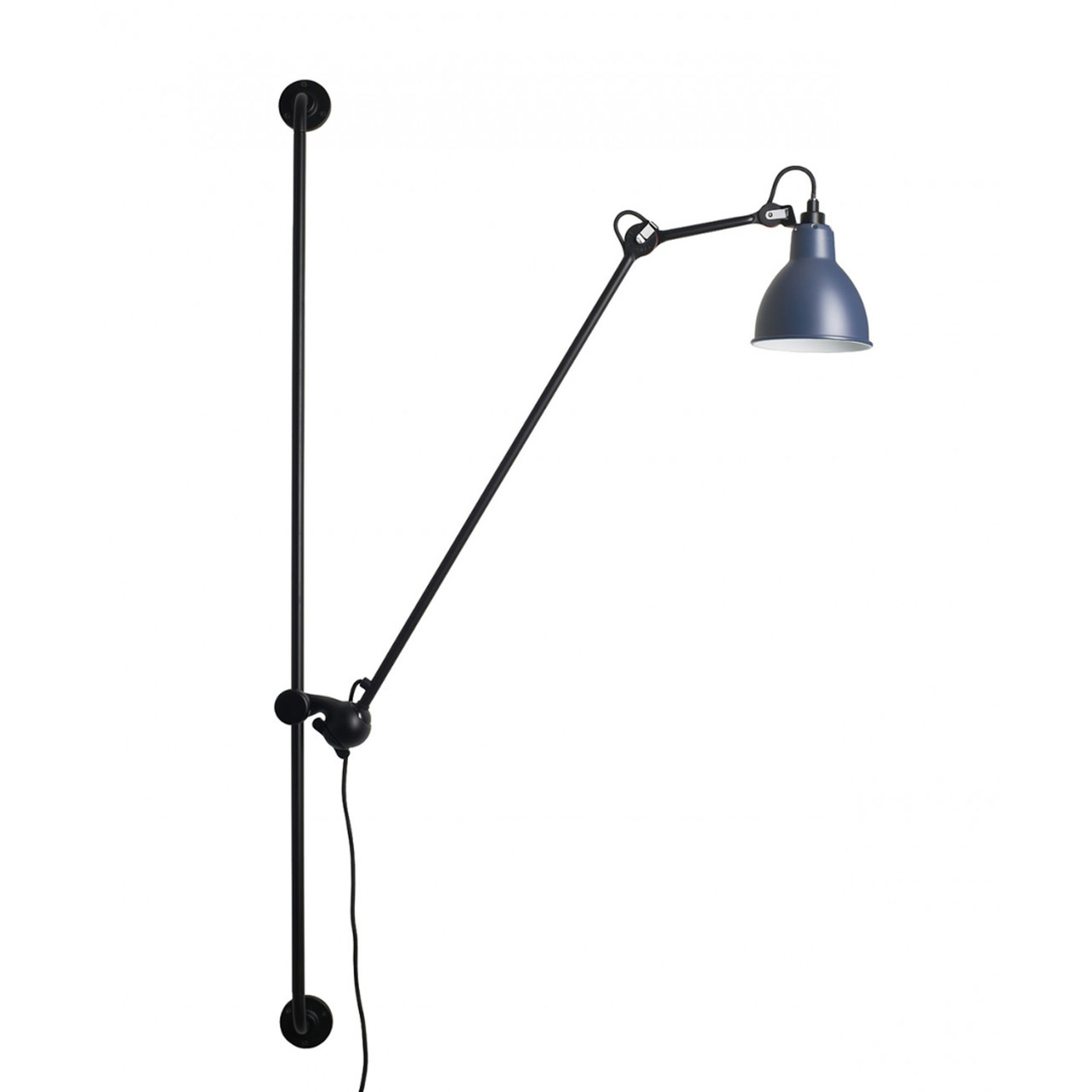 DCW Éditions Runde Wandleuchte 'Lampe Gras N°214'  Schwarz-Blau,  Rund
