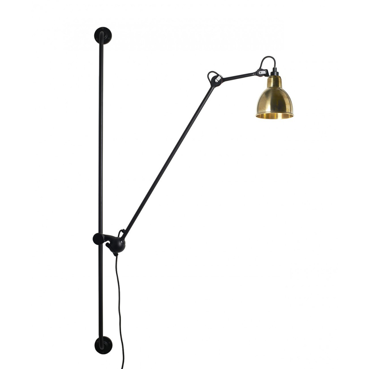 DCW Éditions Runde Wandleuchte 'Lampe Gras N°214'  Schwarz-Messing,  Rund