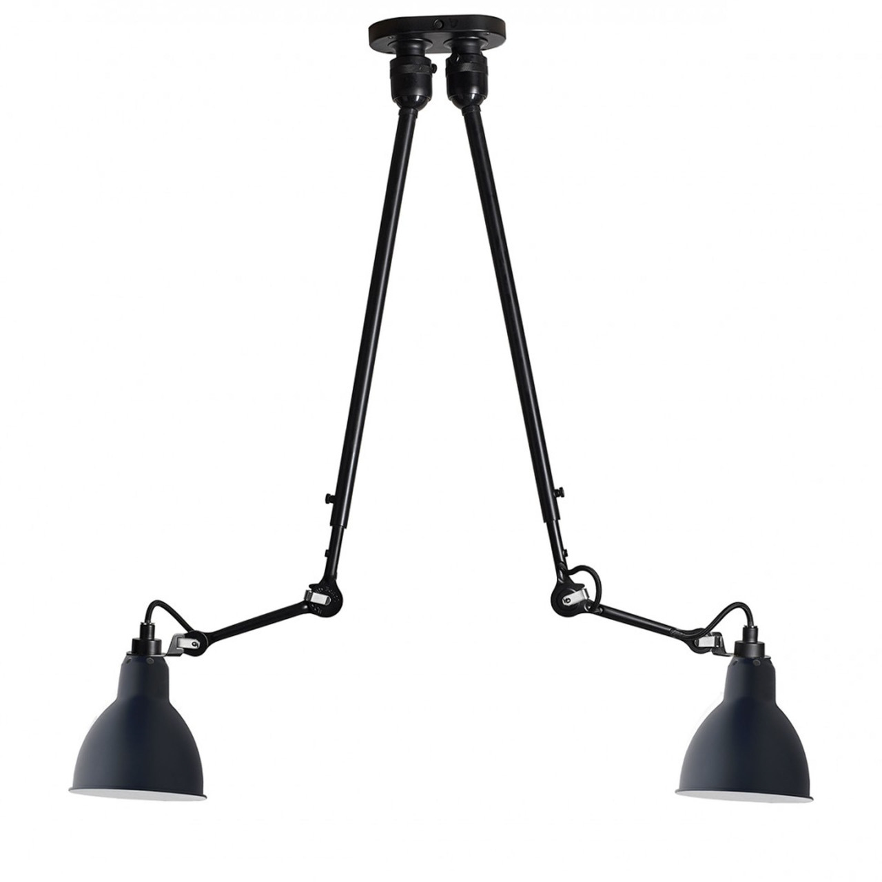 DCW Éditions Deckenleuchte 'Lampe Gras N°302 Double' Schwarz-Blau, Rund