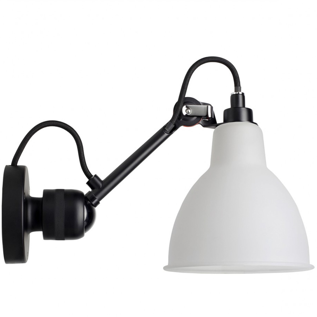 DCW Éditions Runde Spot 'Lampe Gras 304' Schwarz-Mattiertes Glas, Rund, Ohne Kippschalter und Kabel