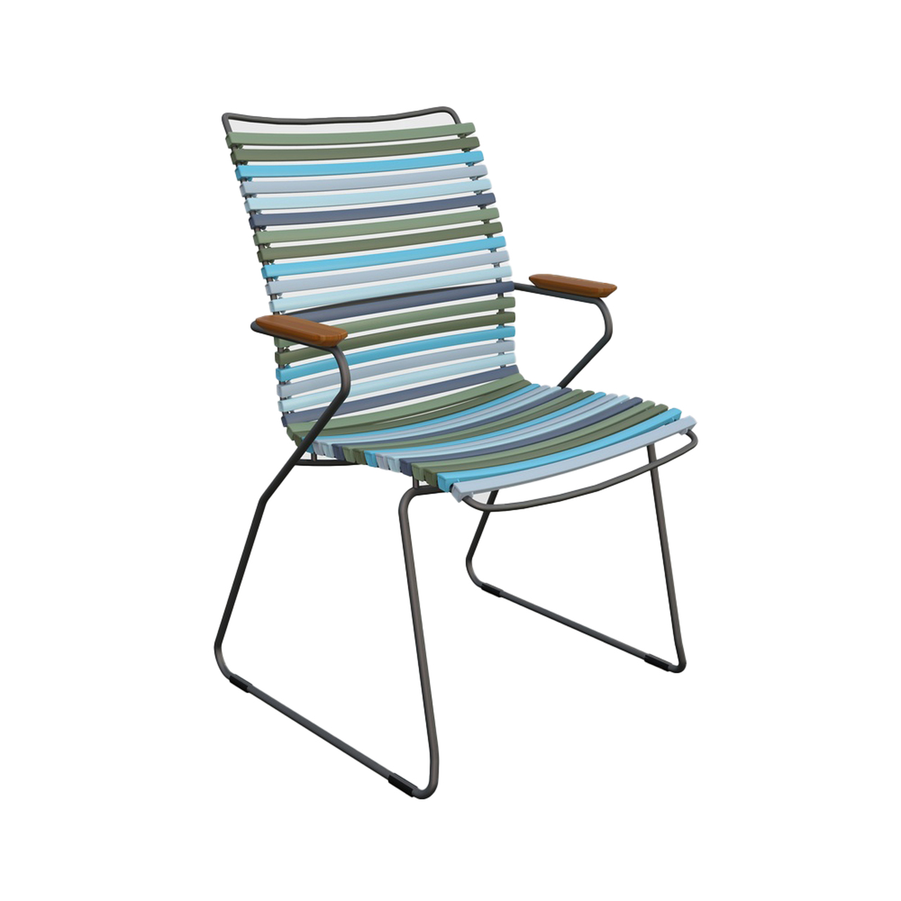 Houe 'Click' Stuhl mit hoher Lehne und Armlehne Multicolor 84 (grün/blau Skala)