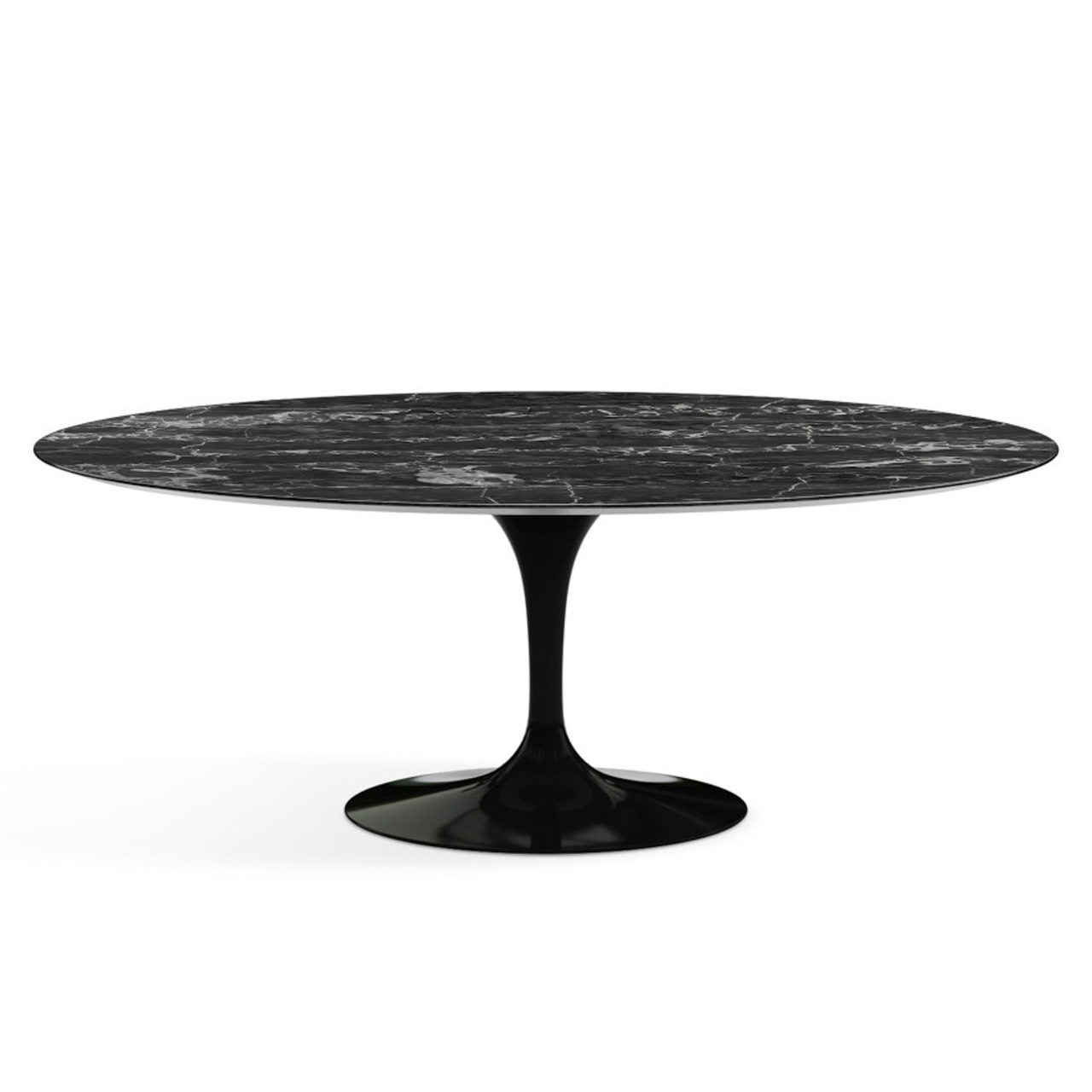 Knoll International Esstisch 'Saarinen' Marmor Nero Marquina, Schwarz, L: 198 cm