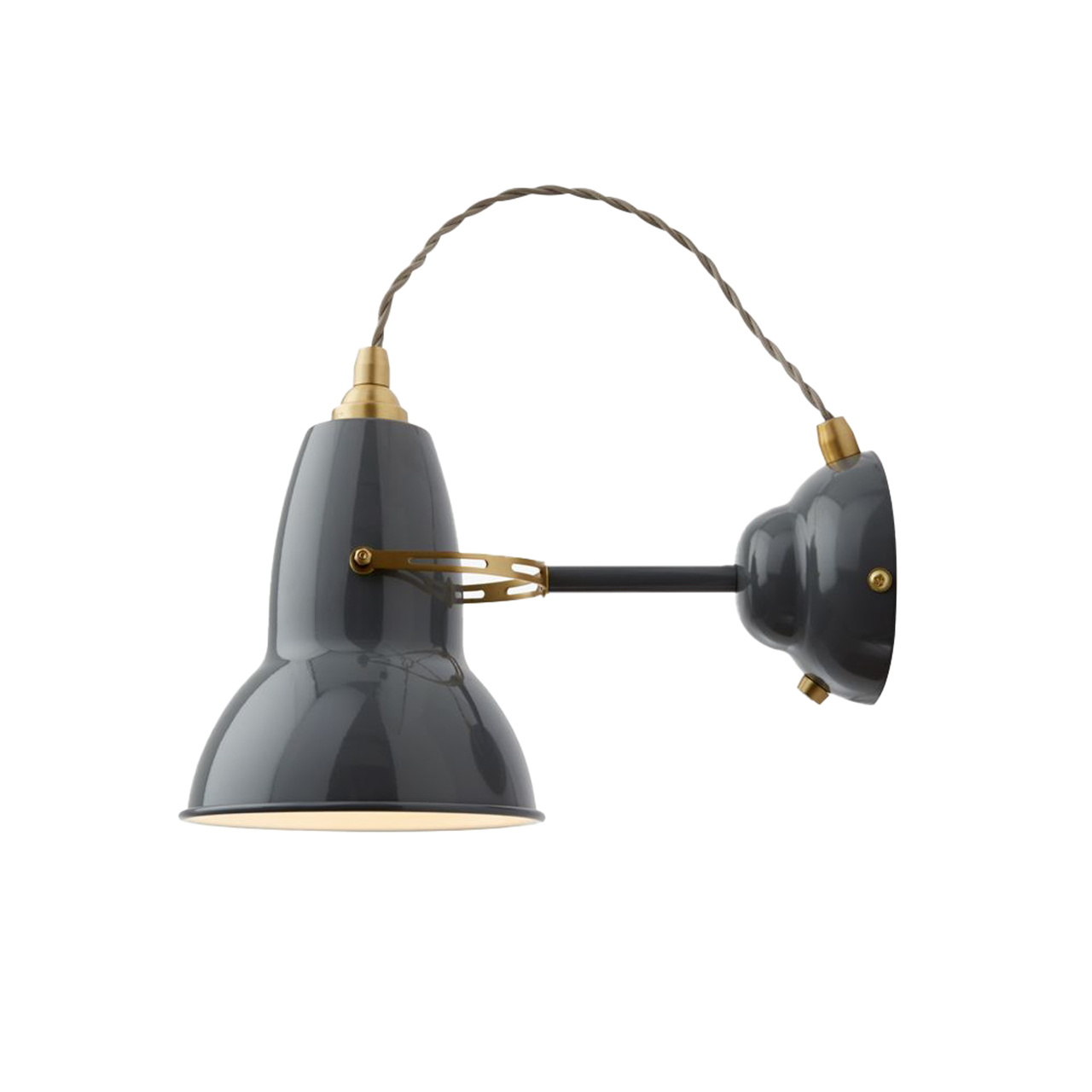 Anglepoise Wandleuchte 'Original 1227 Brass'  Elefantengrau