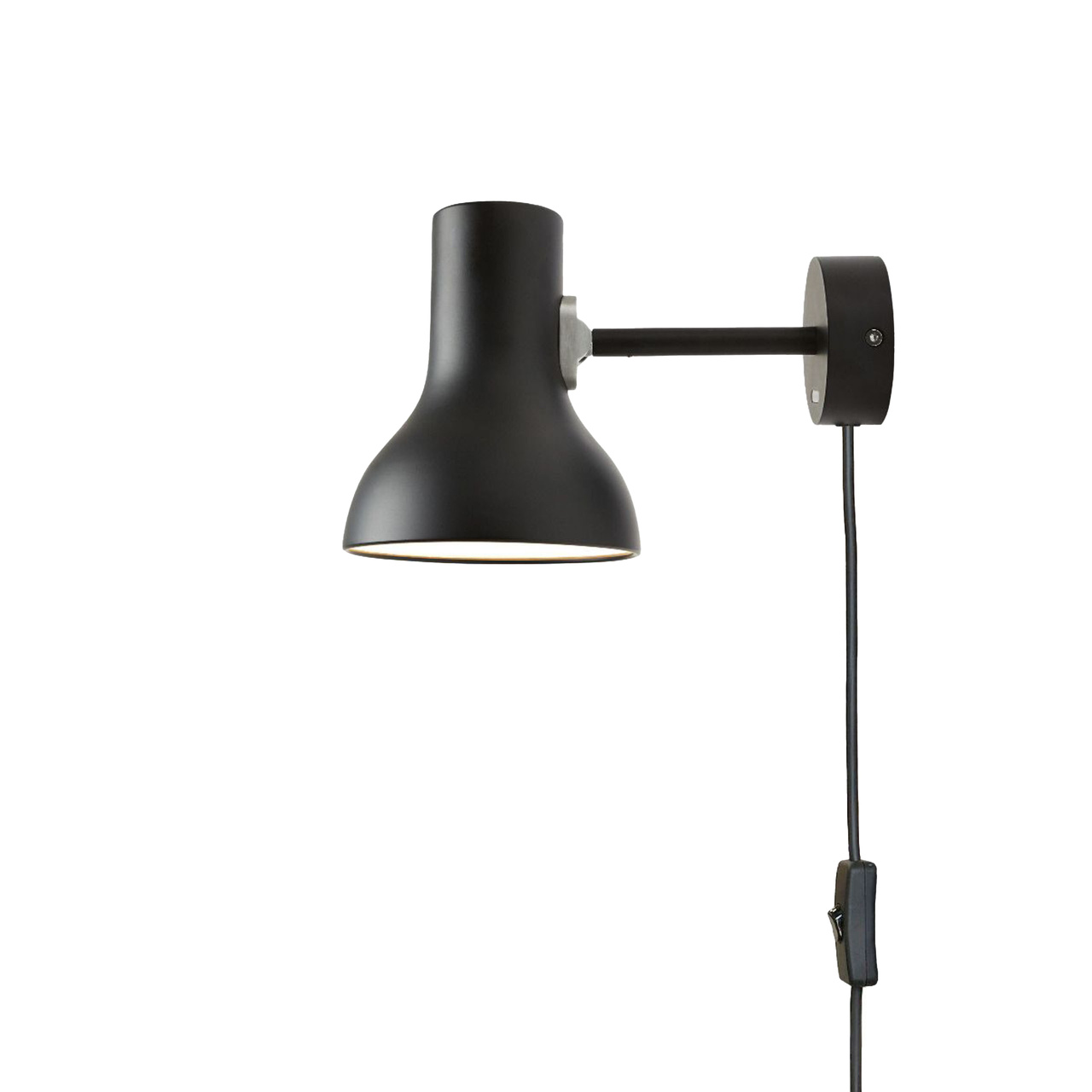 Anglepoise Mini Wandleuchte 'Type 75' mit Kabel Tiefschwarz