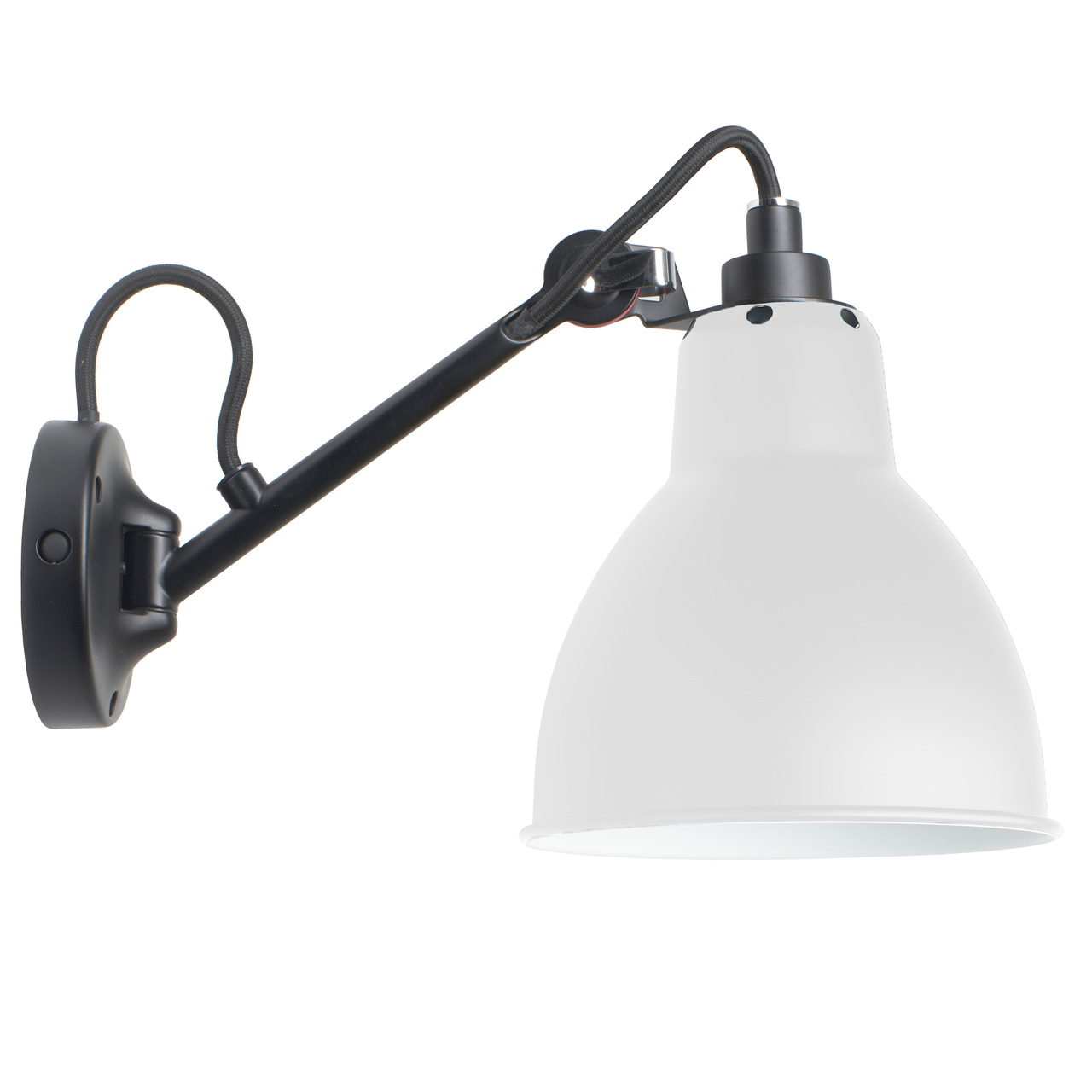 DCW Éditions Wandleuchte 'Lampe Gras N°104' Schwarz-Polycarbonate
