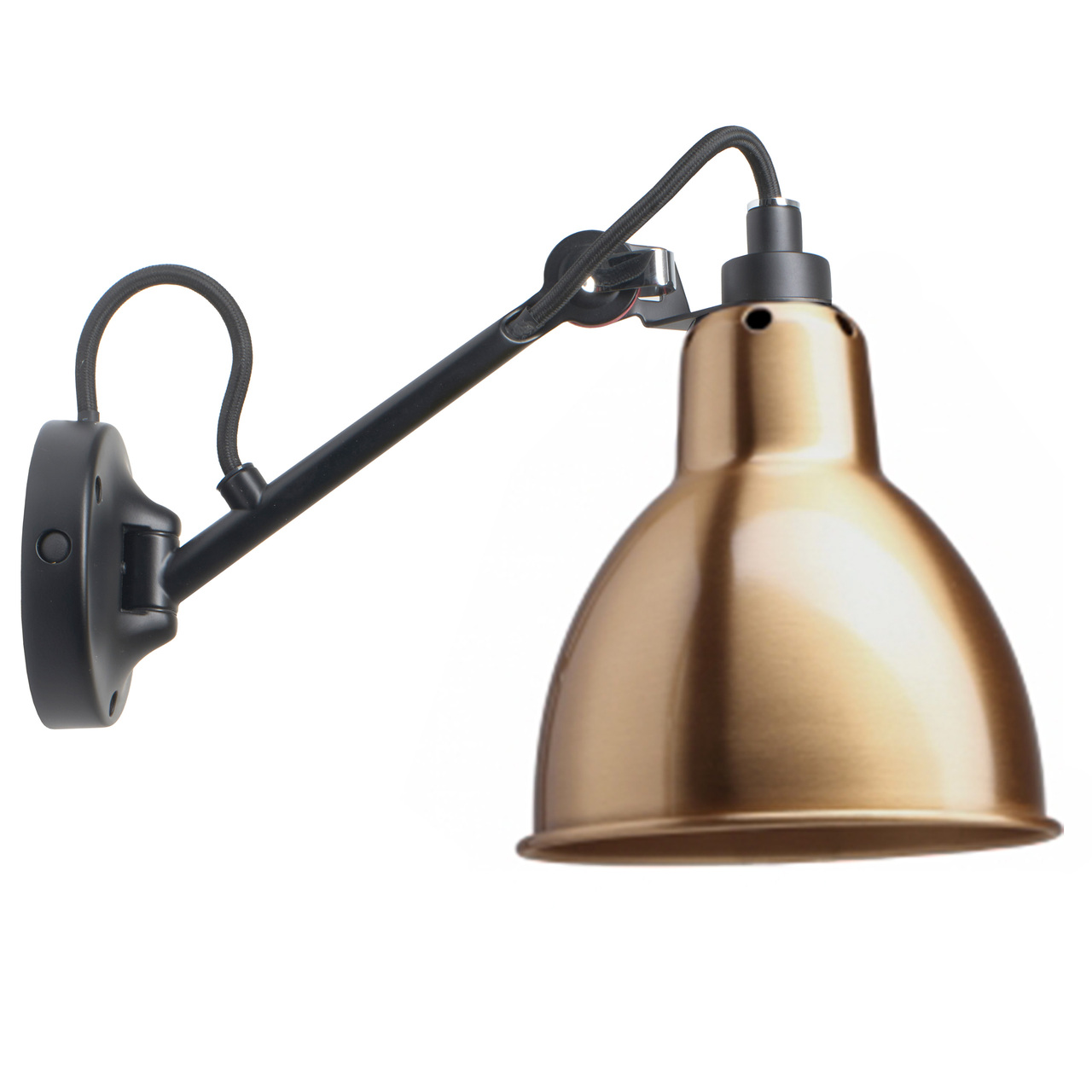 DCW Éditions Wandleuchte 'Lampe Gras N°104' Schwarz-Messing