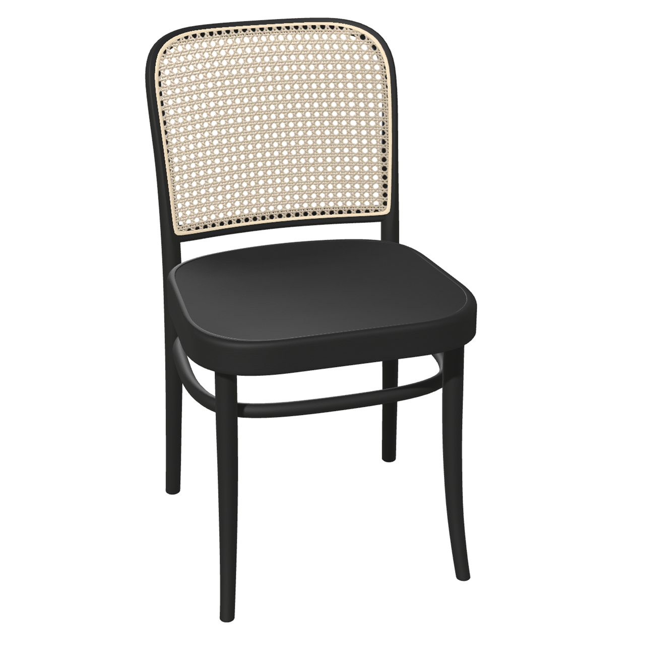 Ton Stuhl '811' Filzgleiter weiss, Buche, Black grain gebeizt (B123)	