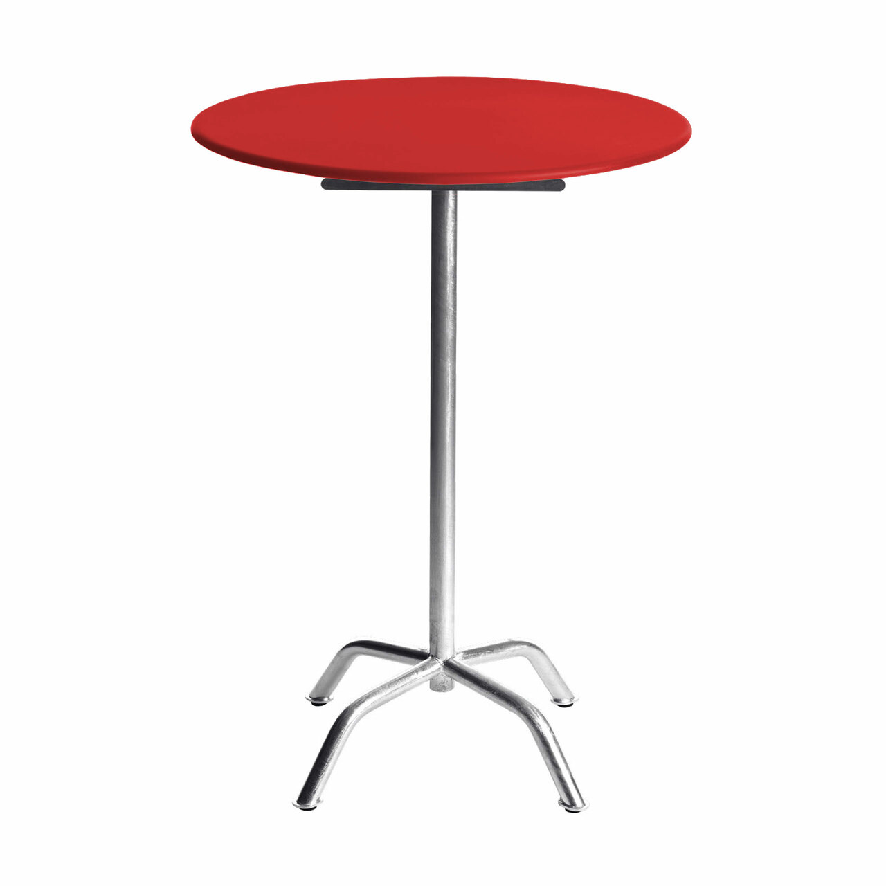 Manufakt Runder Stehtisch 'Bättig' Rot - RAL 3000, Ø: 60 cm, 4-Beinig