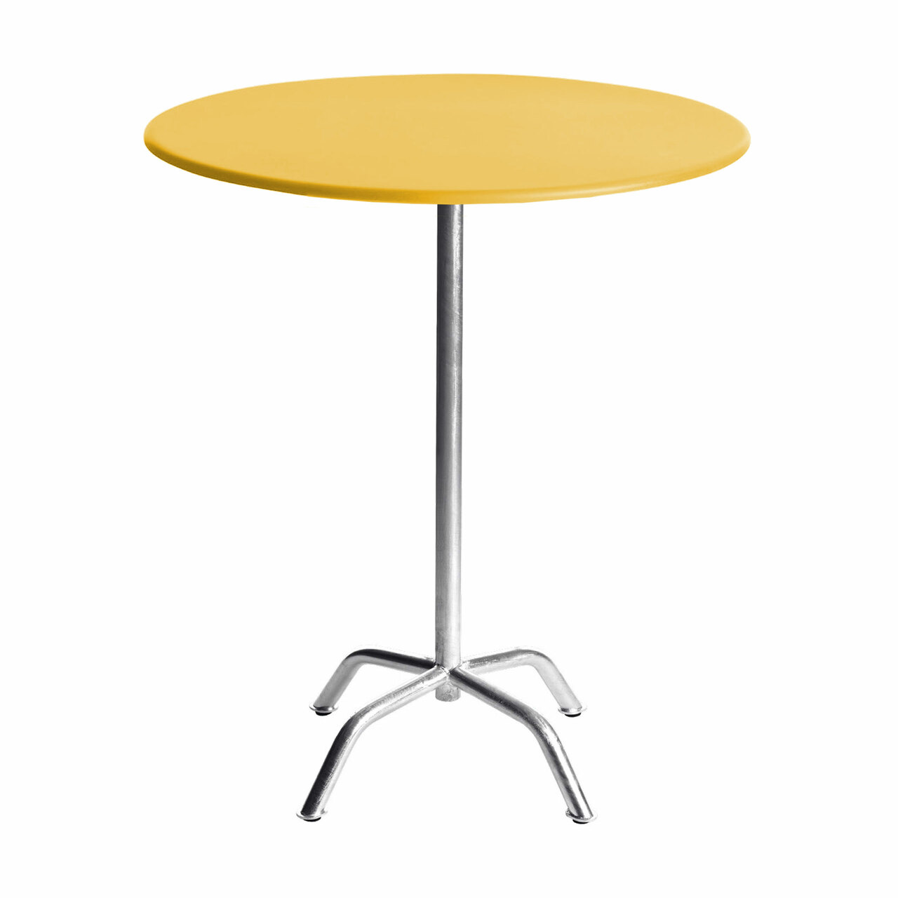 Manufakt Runder Stehtisch 'Bättig' Gelb - RAL 1023, Ø: 70 cm, 4-Beinig