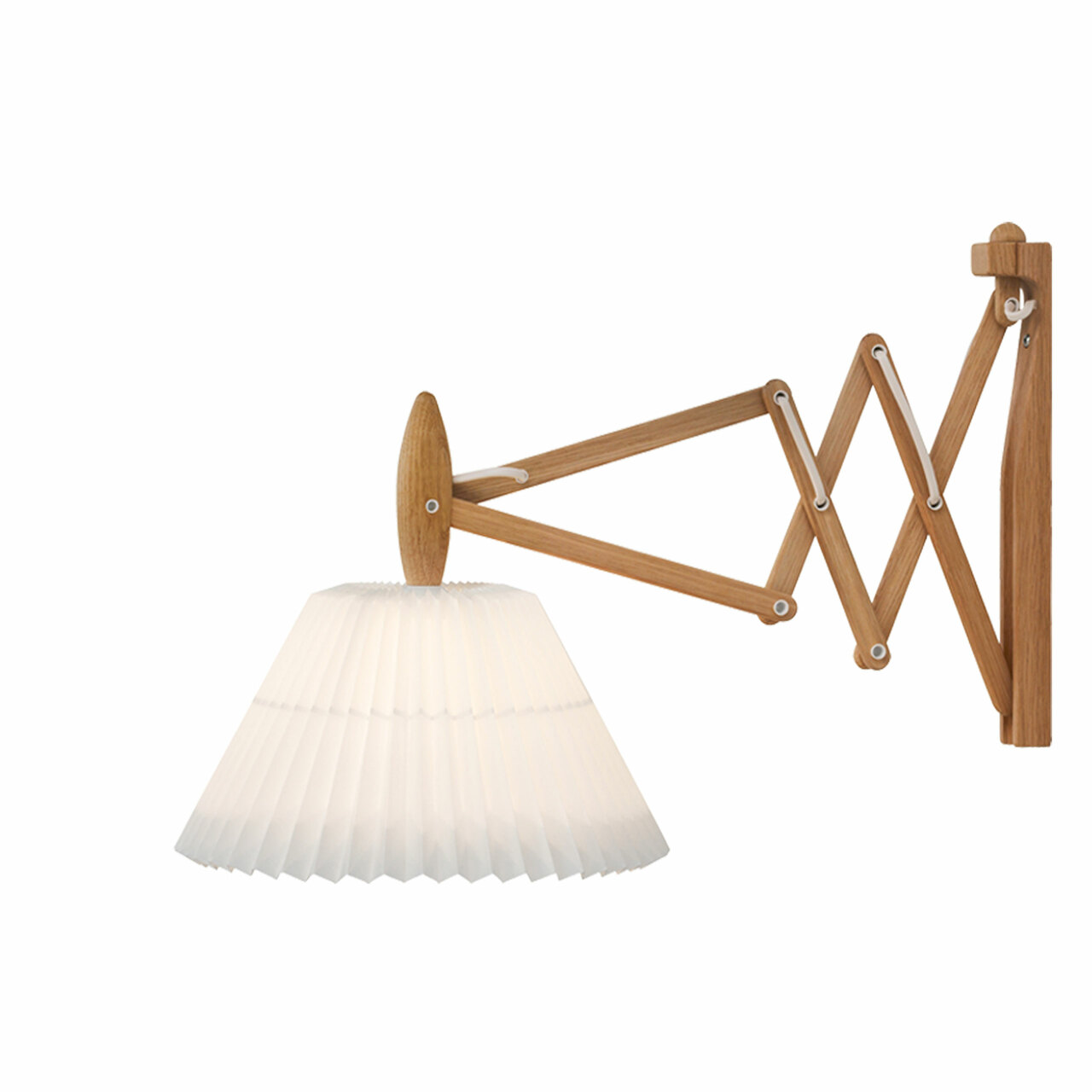 Le Klint Wandleuchte Sax von 'LeKlint' L: 33 - 60 cm / H: 31 cm, Kunststoff Weiss, Geräuchertes Eichenholz