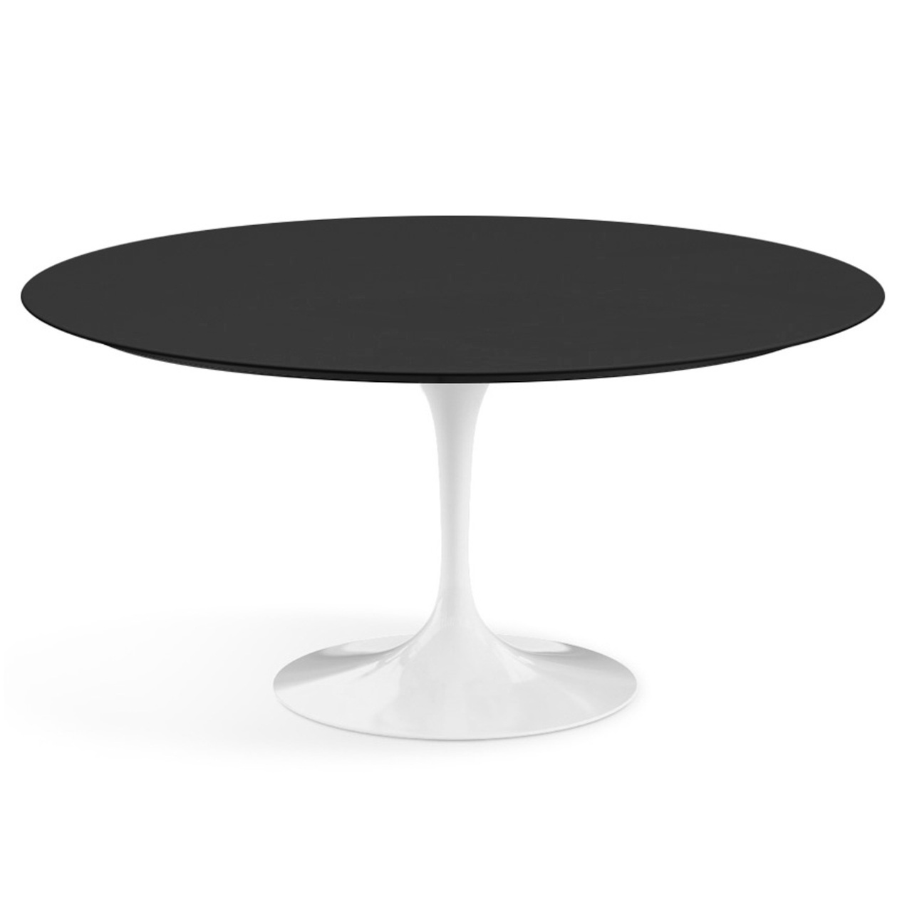 Knoll International Runder Esstisch 'Saarinen' Schwarz lackiert, Weiss, Ø: 91 cm