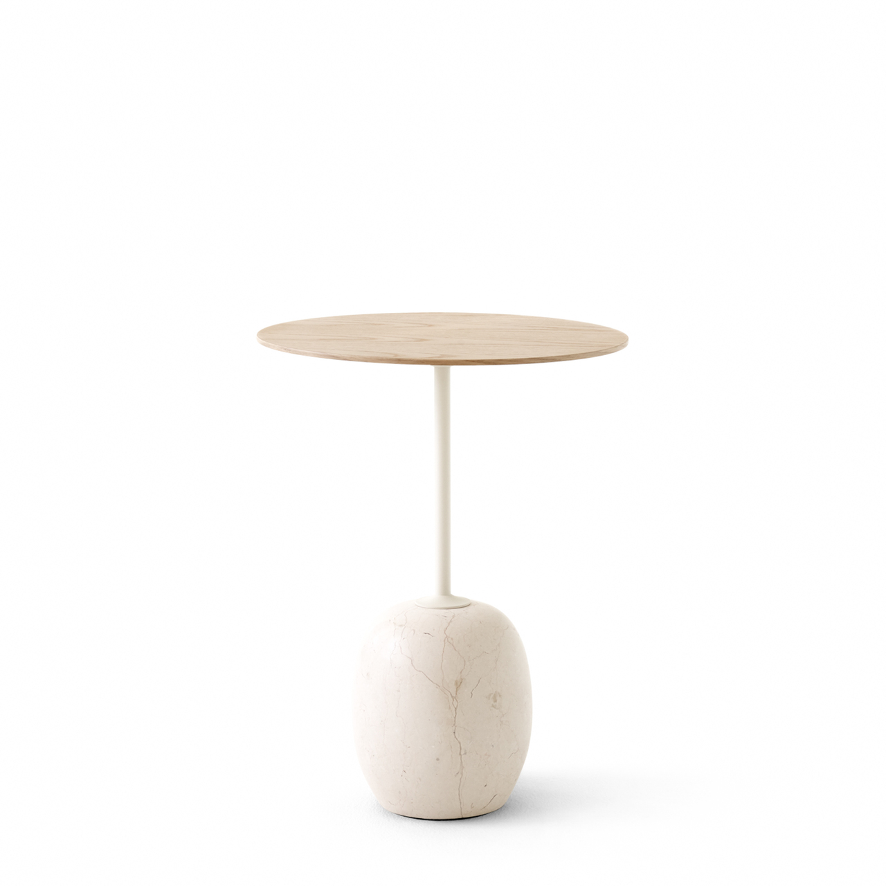 &Tradition Beistelltisch 'Lato' Eiche lackiert / Marmor Crema Diva, Ø: 40 cm / H: 50 cm