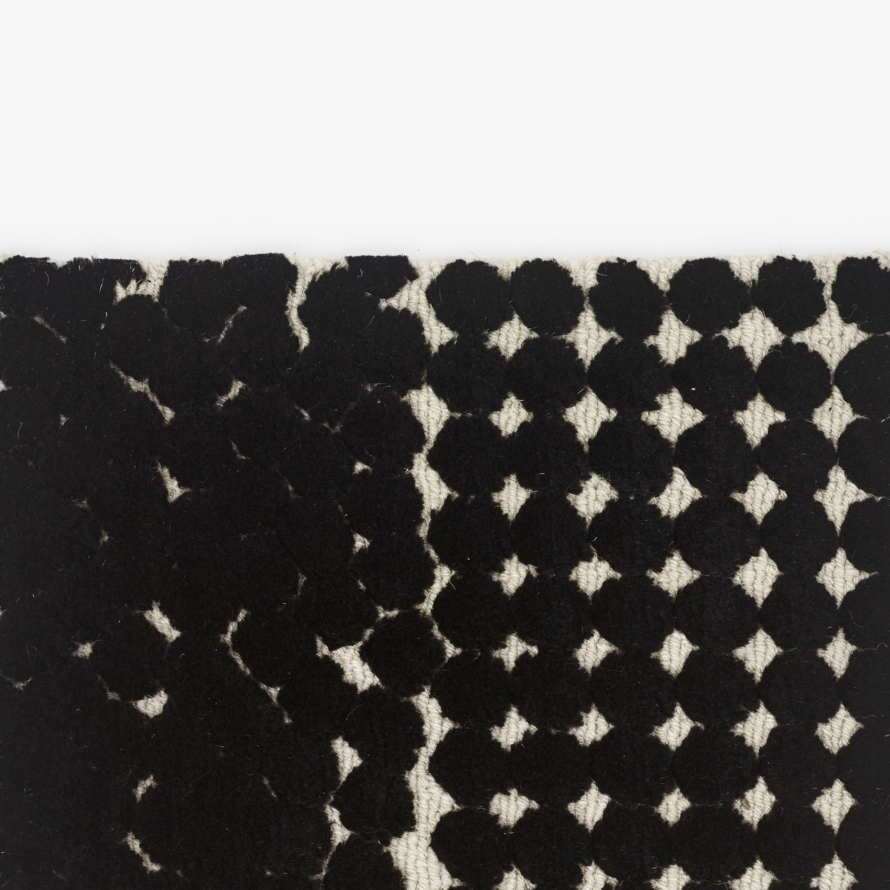 Kvadrat Teppich 'Semis' 130 x 170 cm, Schwarz - leicht perlweiss