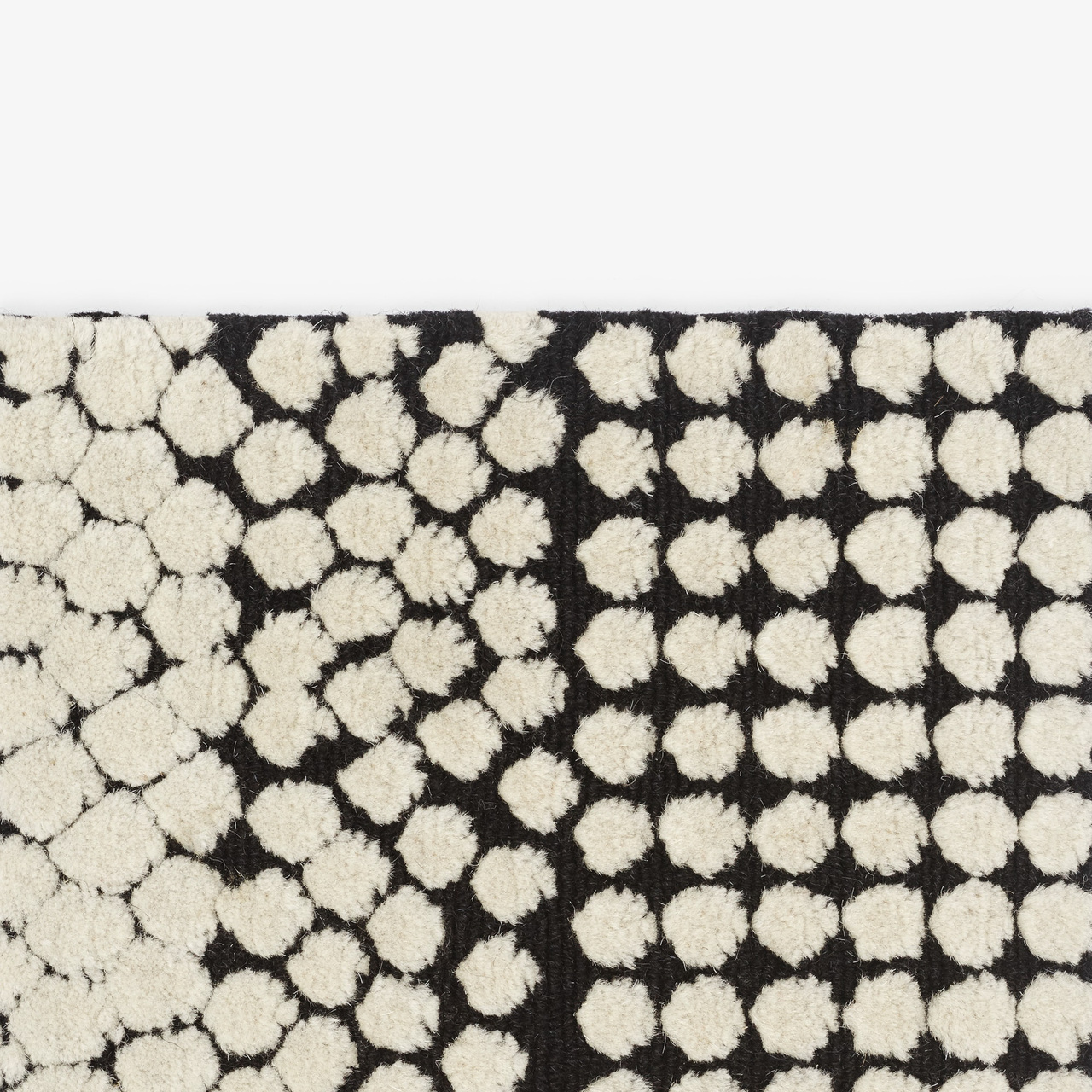 Kvadrat Teppich 'Semis' 130 x 170 cm, Perlweiss - leicht schwarz