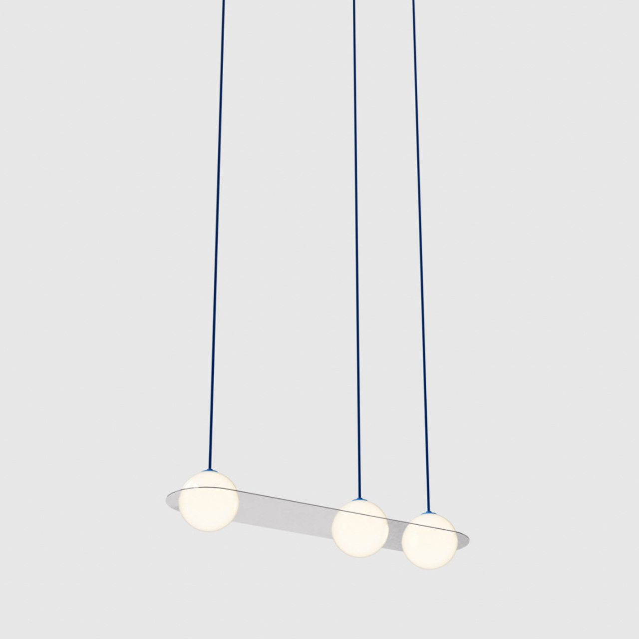 Lambert & Fils Pendelleuchte 'Laurent 07' Nickel / Kabel Blau, Parallel