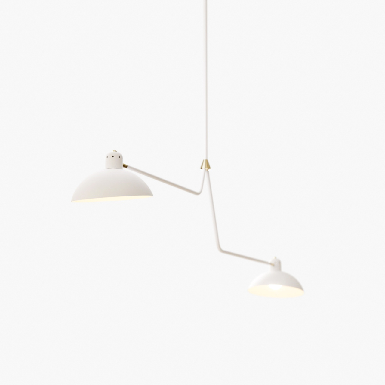 Lambert & Fils Deckenleuchte 'Waldorf Suspension Double' Schwarz / Graphitelemente, H: 61 cm 