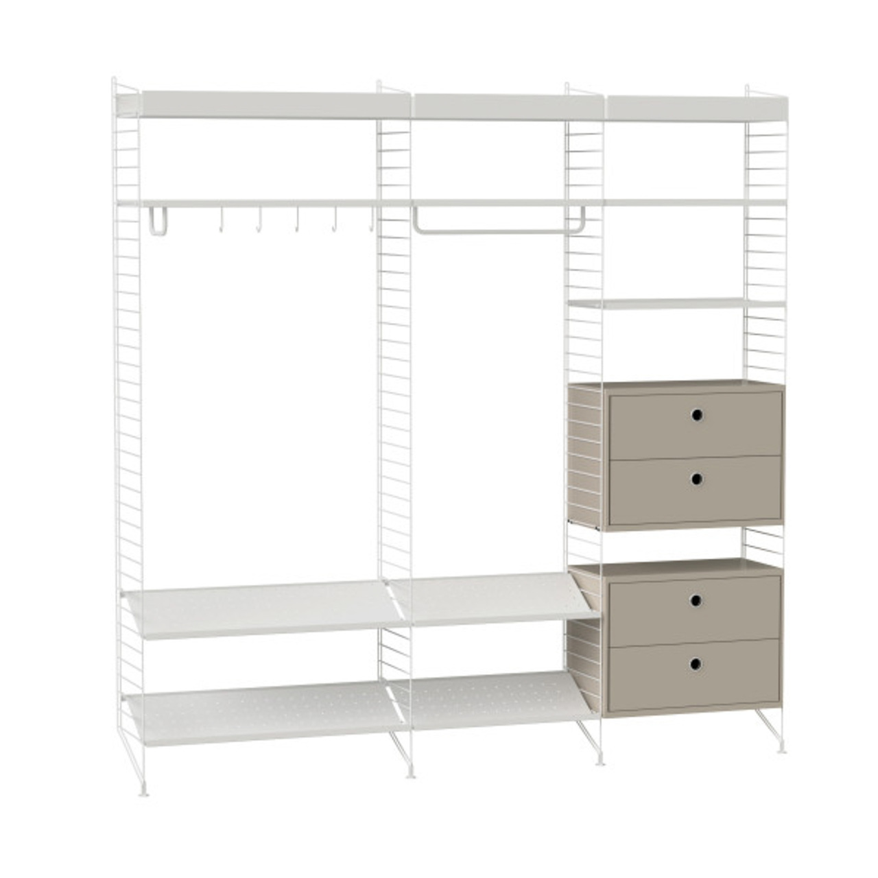 2.40m breite Garderobe 'String' String Furniture