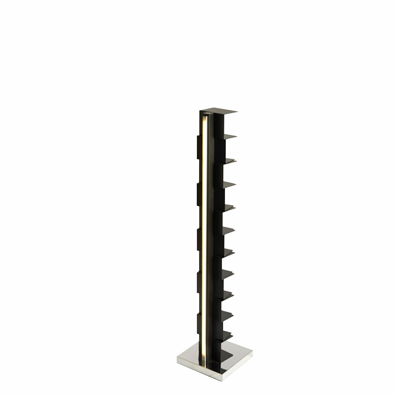 Opinion Ciatti  Regal 'PTOLOMEO LUCE' 160 cm, Schwarz / Basis Edelstahl