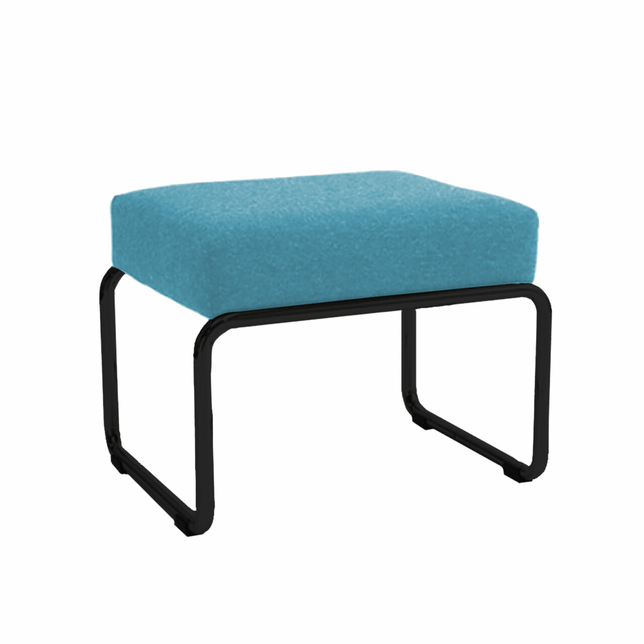 Embru 'Moser Hocker' zum Fauteuil Türkis-Weiss 840 - Hallingdal	, Pulverbeschichtet tiefschwarz