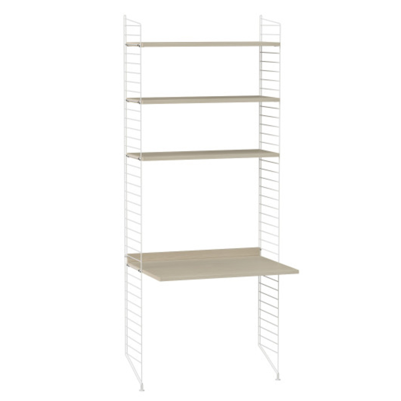 2.00 m hohes Regal 'String' mit Arbeitstisch String Furniture