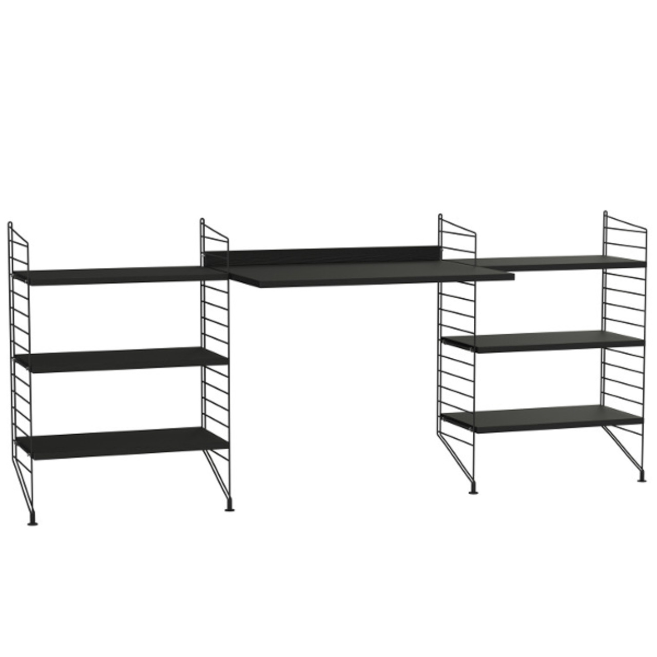 2.00 m breites Regal 'String' mit Arbeitstisch String Furniture