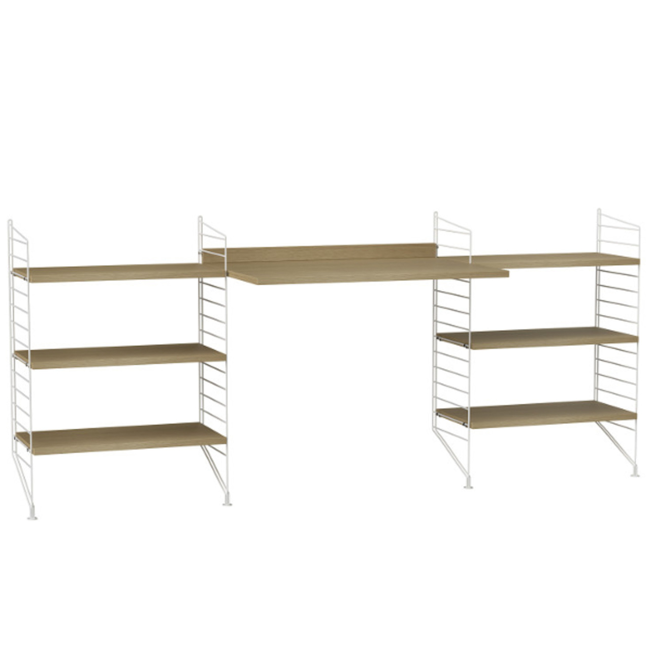 2.00 m breites Regal 'String' mit Arbeitstisch String Furniture