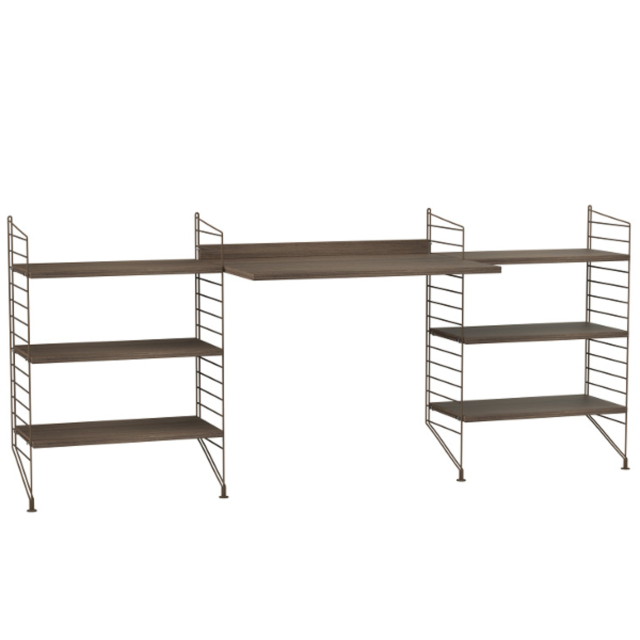 2.00 m breites Regal 'String' mit Arbeitstisch String Furniture