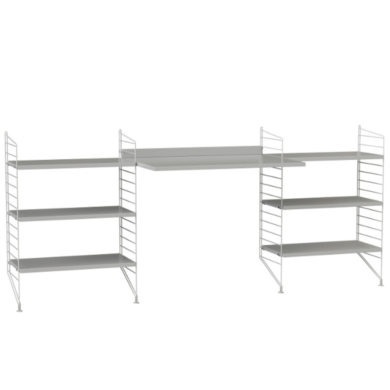 2.00 m breites Regal 'String' mit Arbeitstisch String Furniture