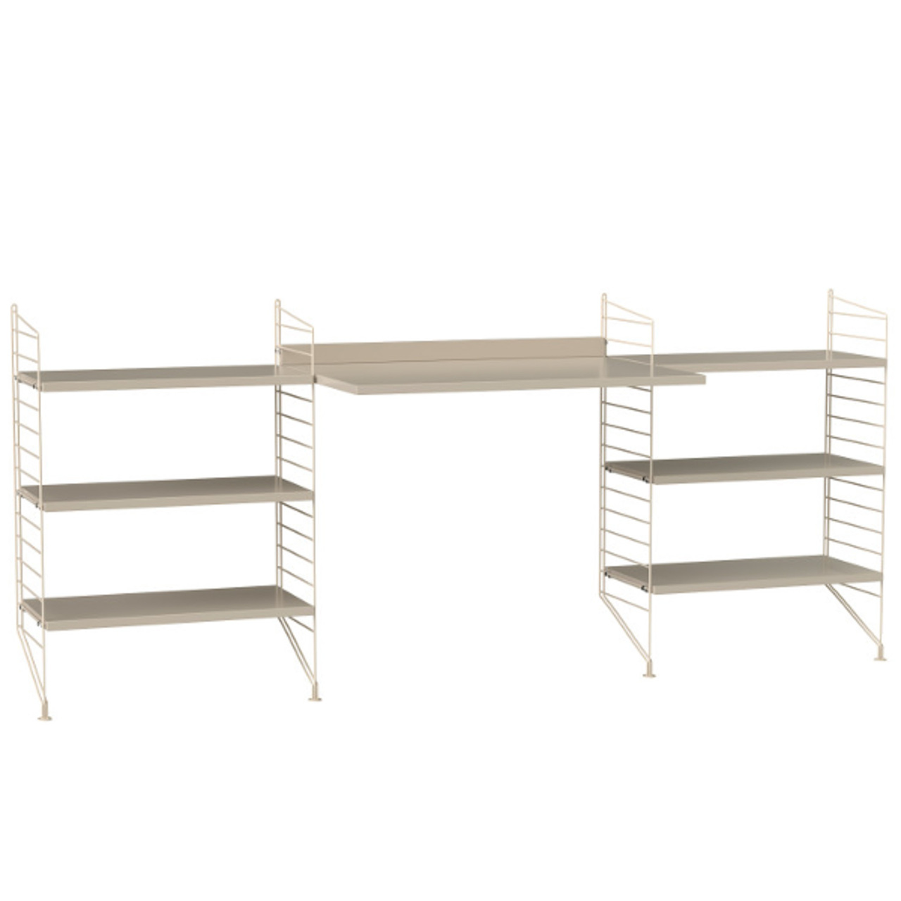 2.00 m breites Regal 'String' mit Arbeitstisch String Furniture