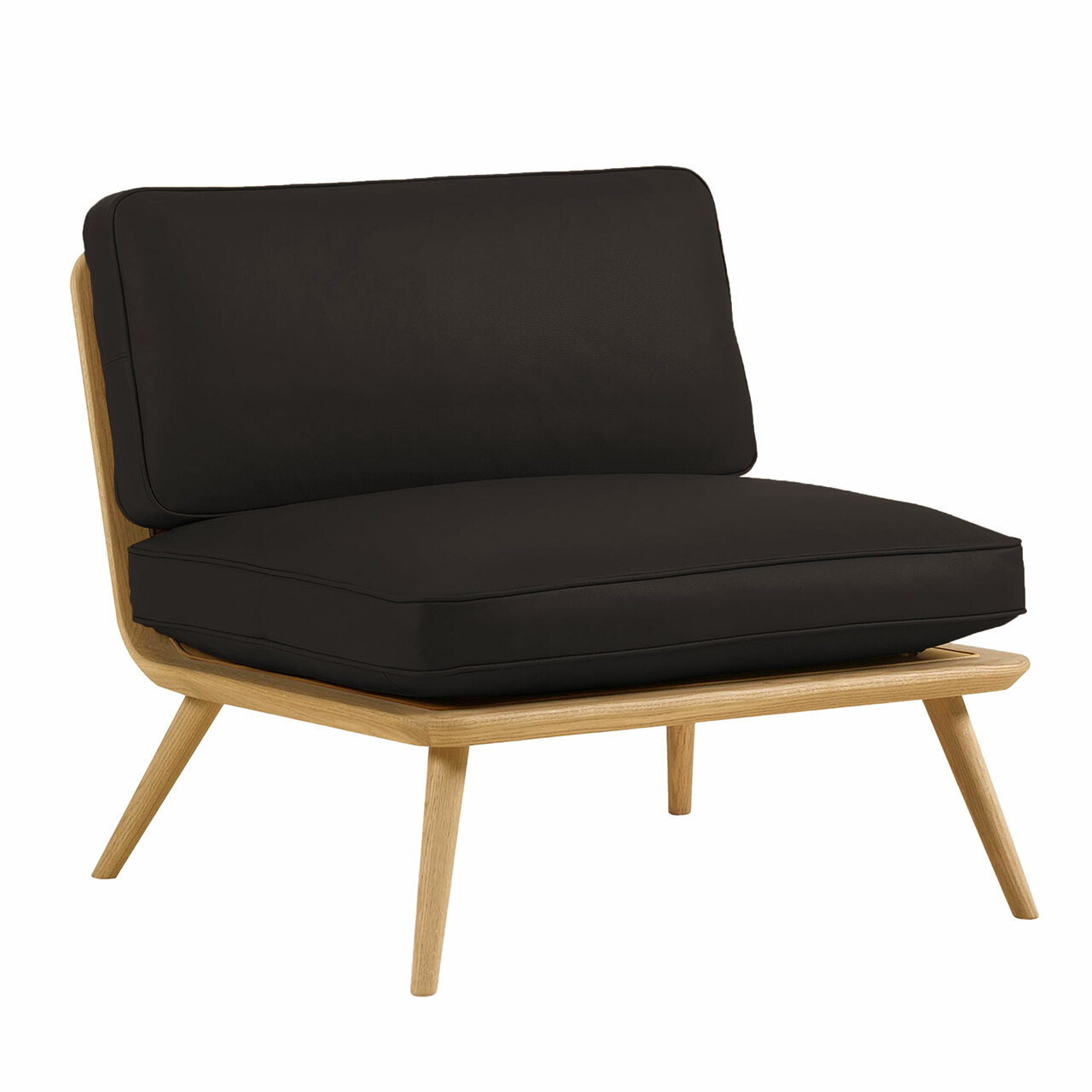 Fredericia 'Spine Lounge' Sessel Eiche lackiert, Dunkelbraun 377 - Omni