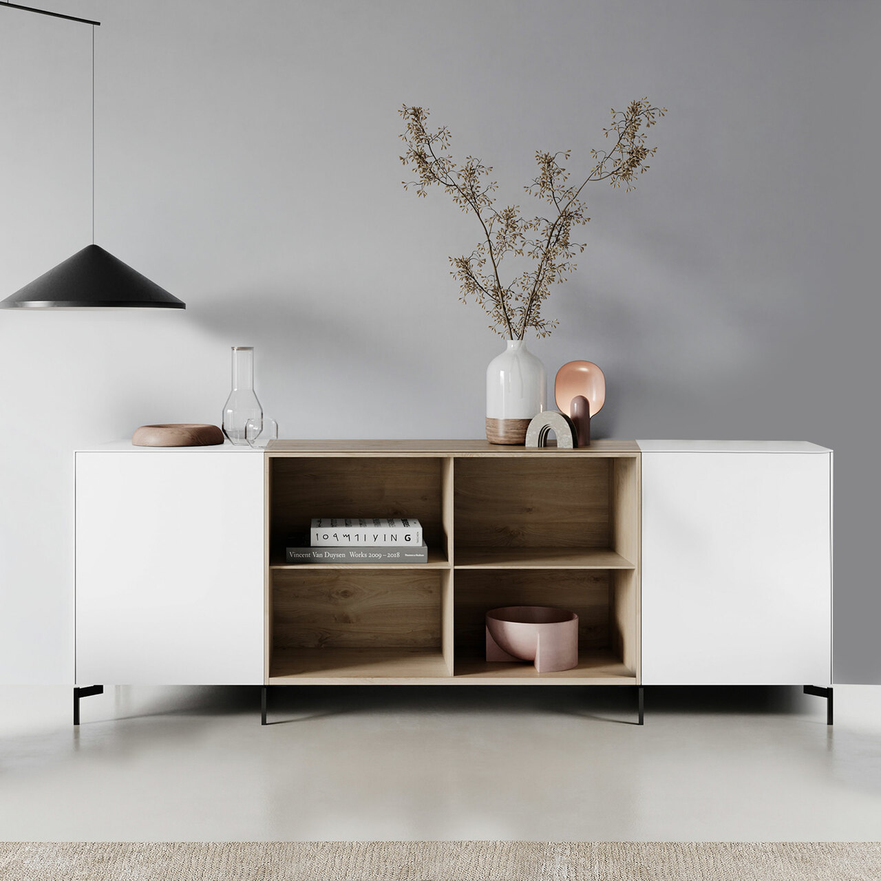 Sideboard 'EditQ' mit breitem Regalmodul Piure