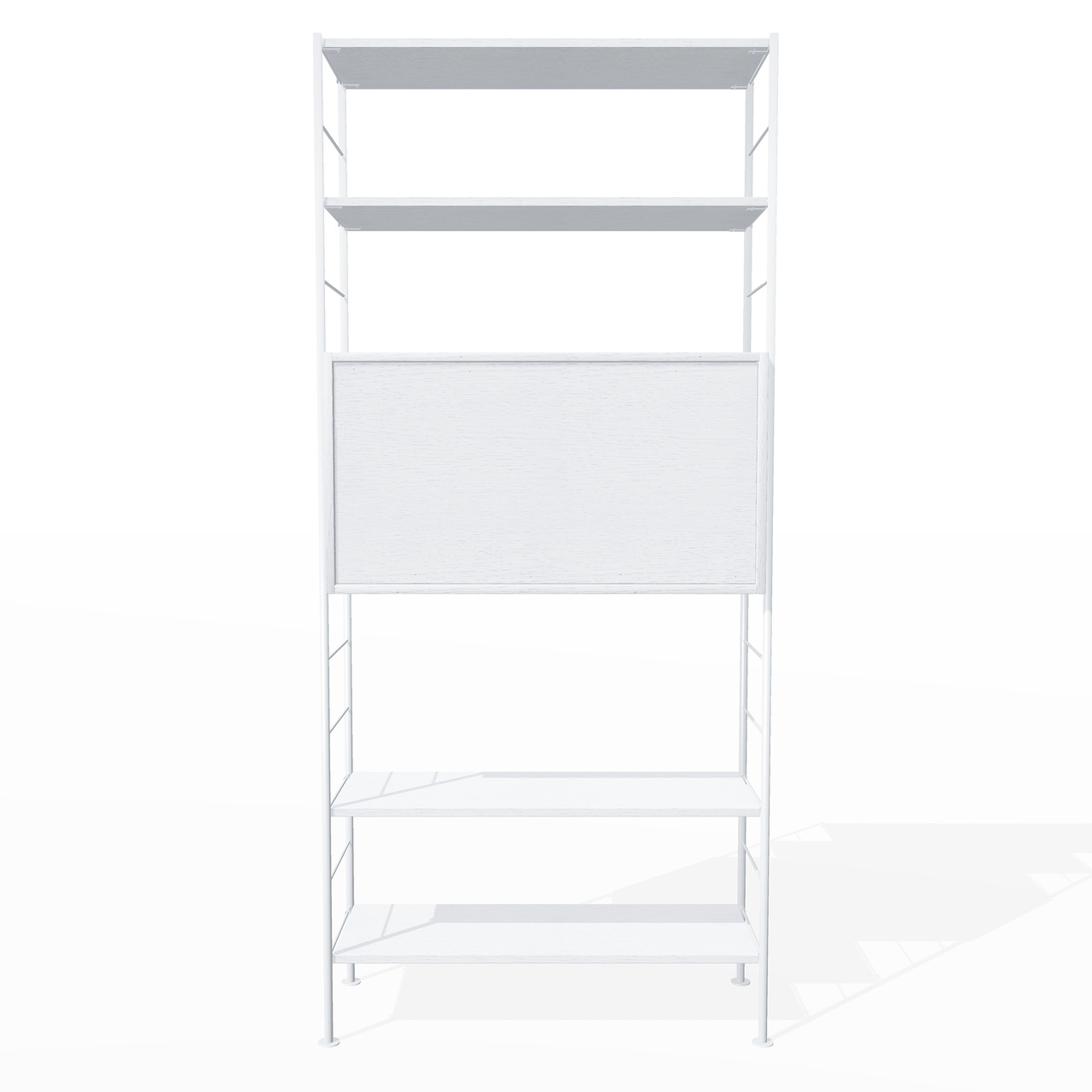 Richard Lampert  Hirche Regal DHS 10 / Basis 02 / H: 1855 Weiss - RAL 9010, Weiss - RAL 9010, Weiss - RAL 9010