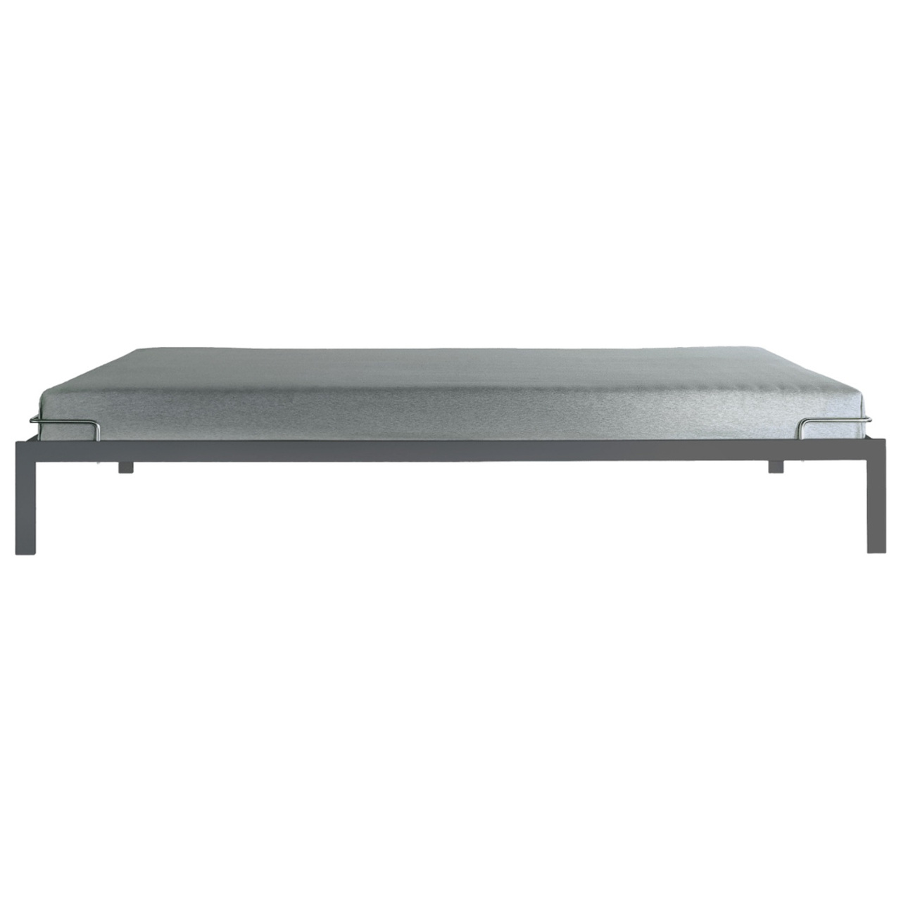Lehni Schlichtes Bett von 'Lehni' Anthrazit, B: 90 cm / T: 200 cm	, Ohne Kopfteil