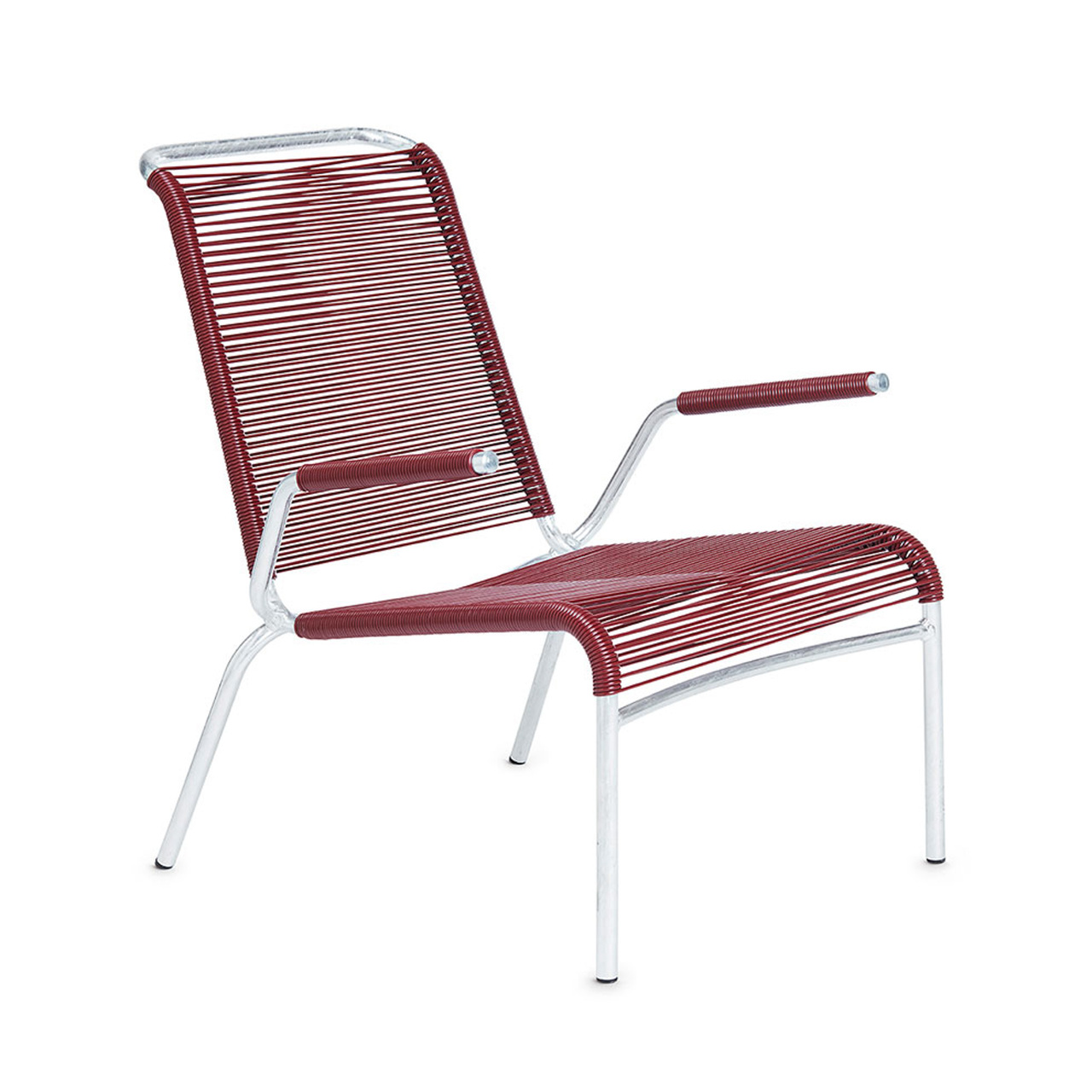 Embru 'Altorfer' Lounger mit Armlehne Weinrot