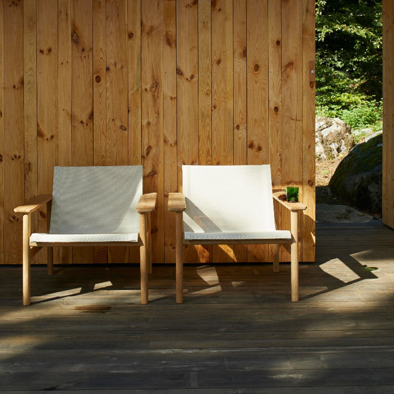 Skagerak Pelago Lounge Chair Teak-Schlinge, Sand