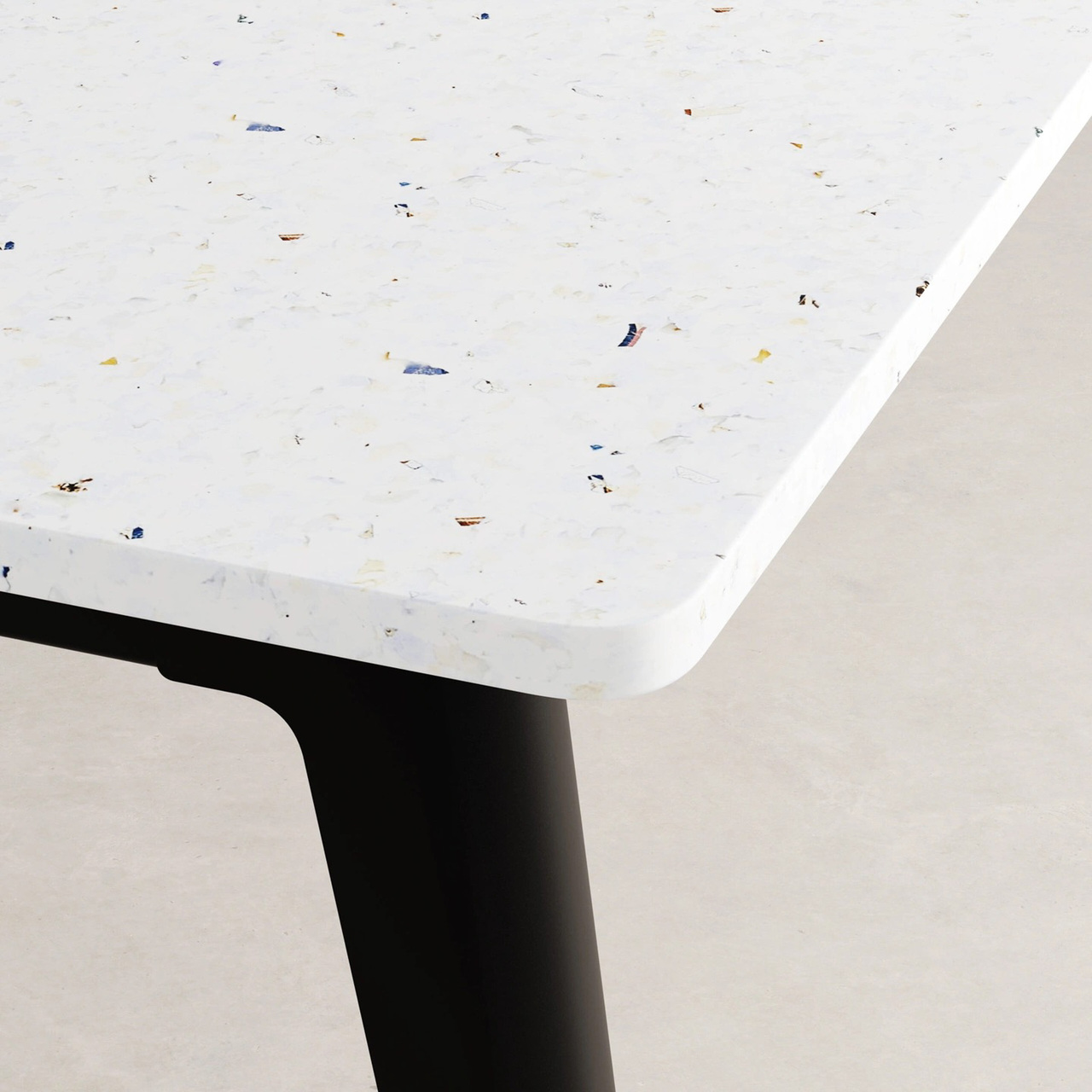TIPTOE New modern table - recycled plastic B: 160 cm, Graphit schwarz
