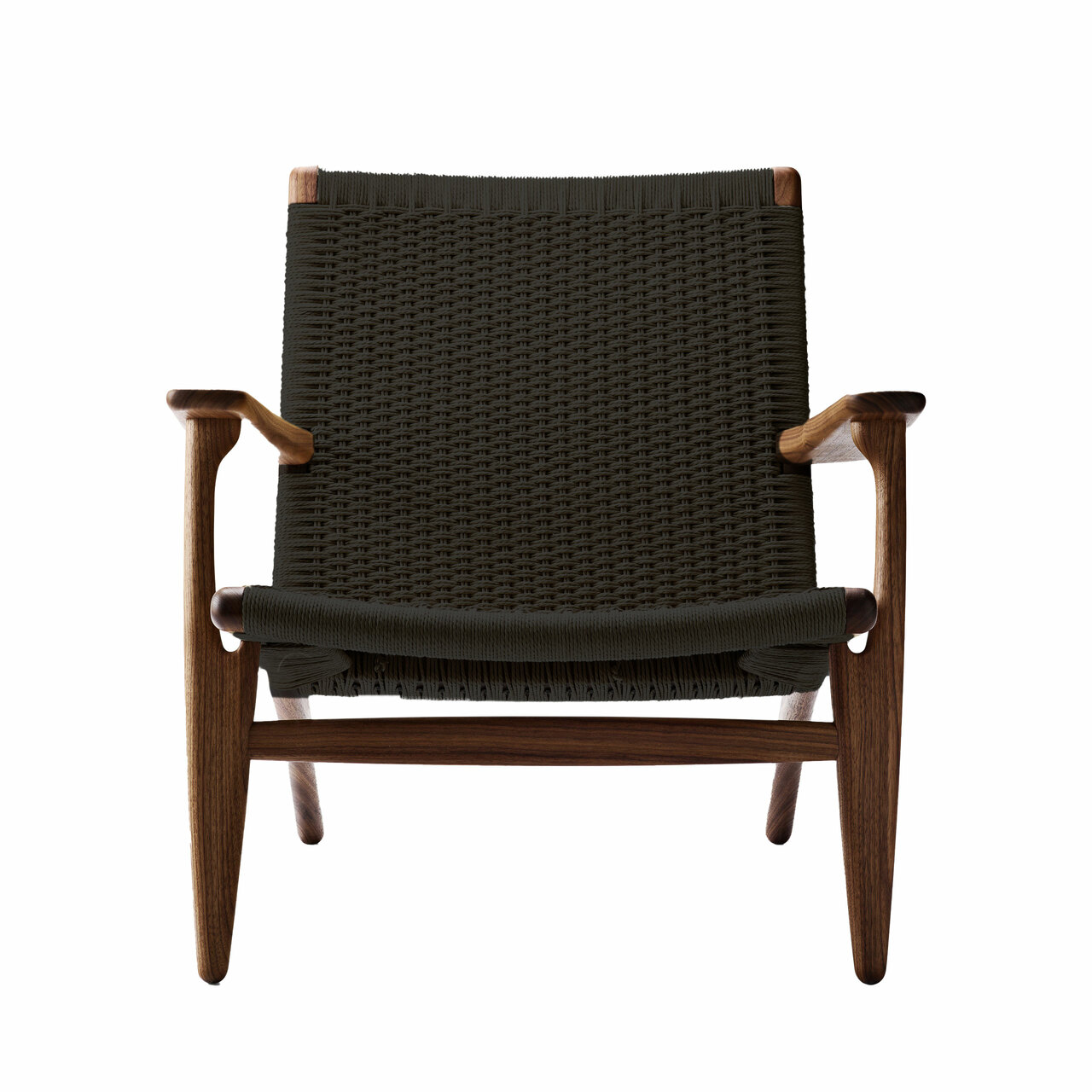 Carl Hansen & Søn Sessel 'CH25' Walnuss geölt, Papierkordel Schwarz