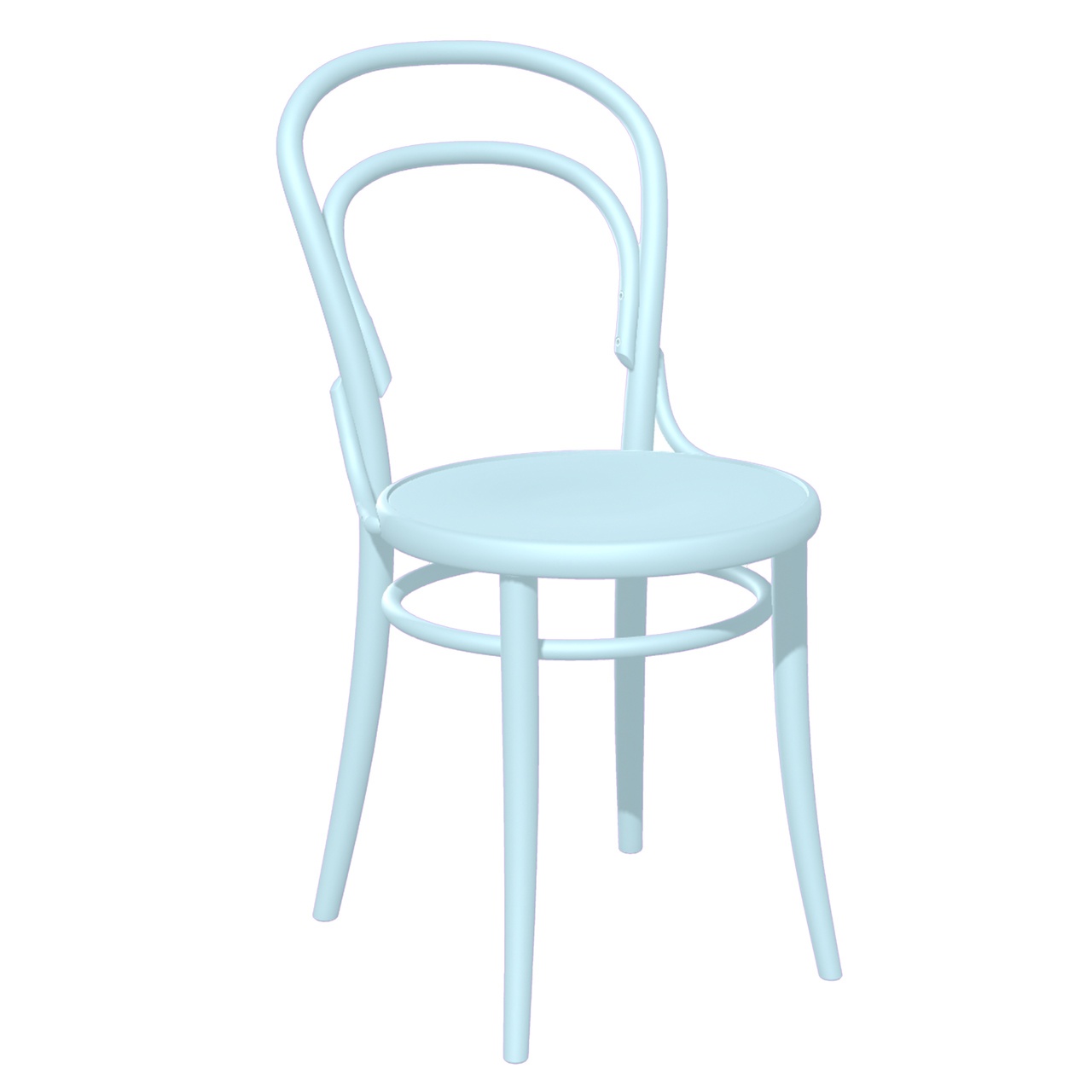 Ton Stuhl 14 Filzgleiter weiss, Buche, Babyblau pigmentiert (B48)