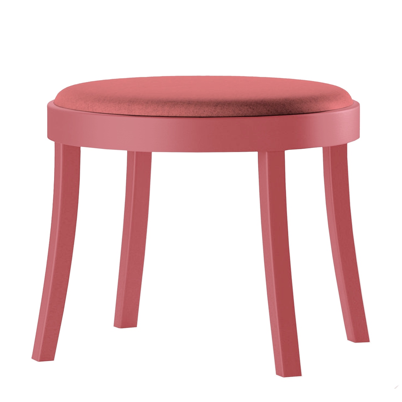 Horgenglarus Hocker 'Seley' Kunststoffgleiter, Buche rosa lackiert - NCS S 3050 R, Oxidrot 654 - Canvas 2