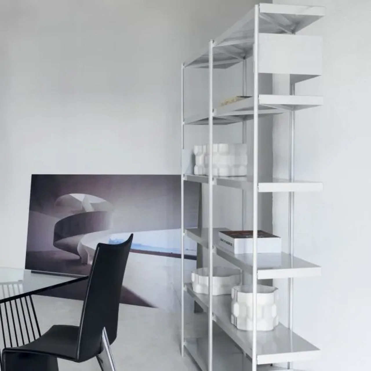 Driade Regal ZIGZAG Edelstahl poliert, H: 88 cm 